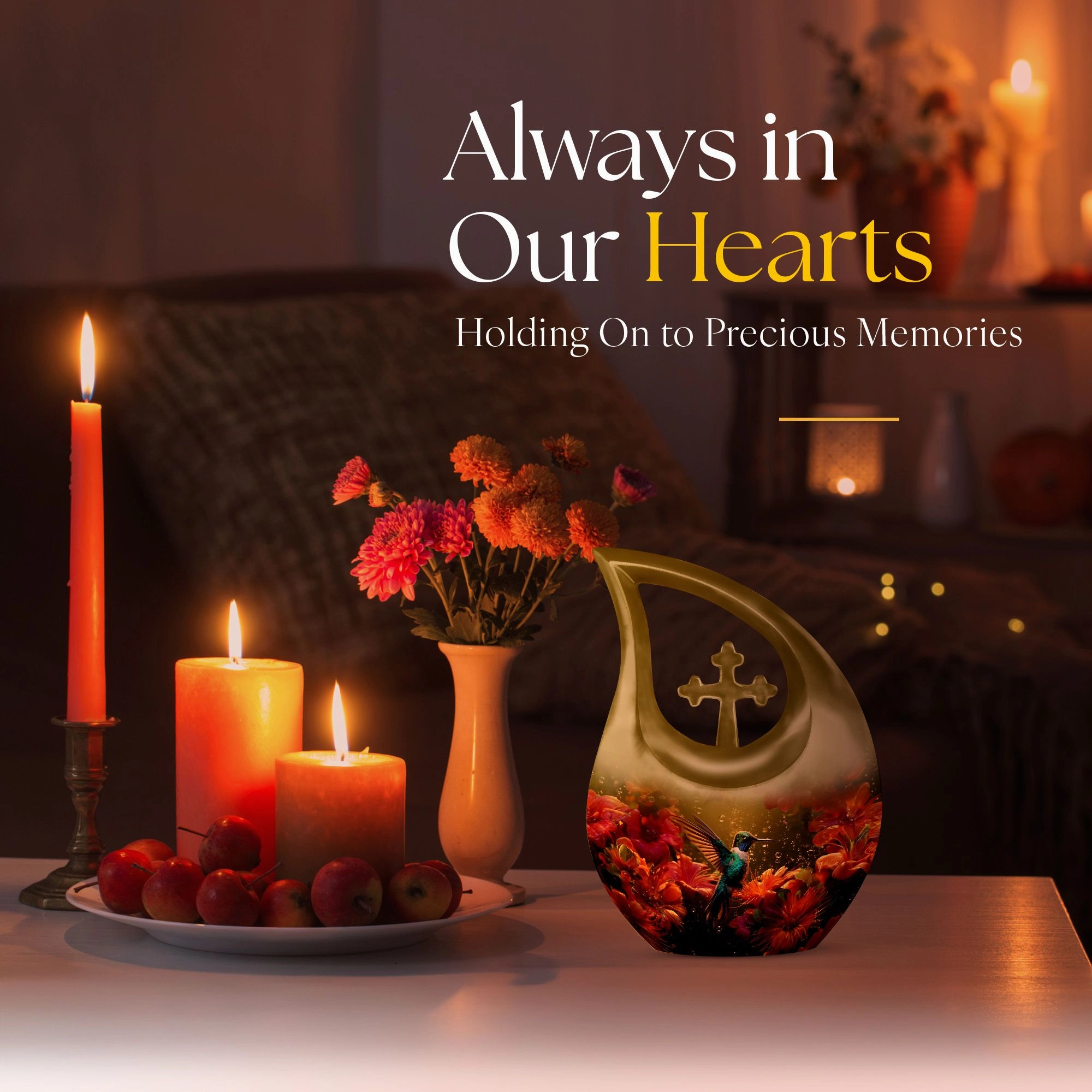 Hummingbird Inspired Keepsake Urn, Timeless Memorial Urn for Men