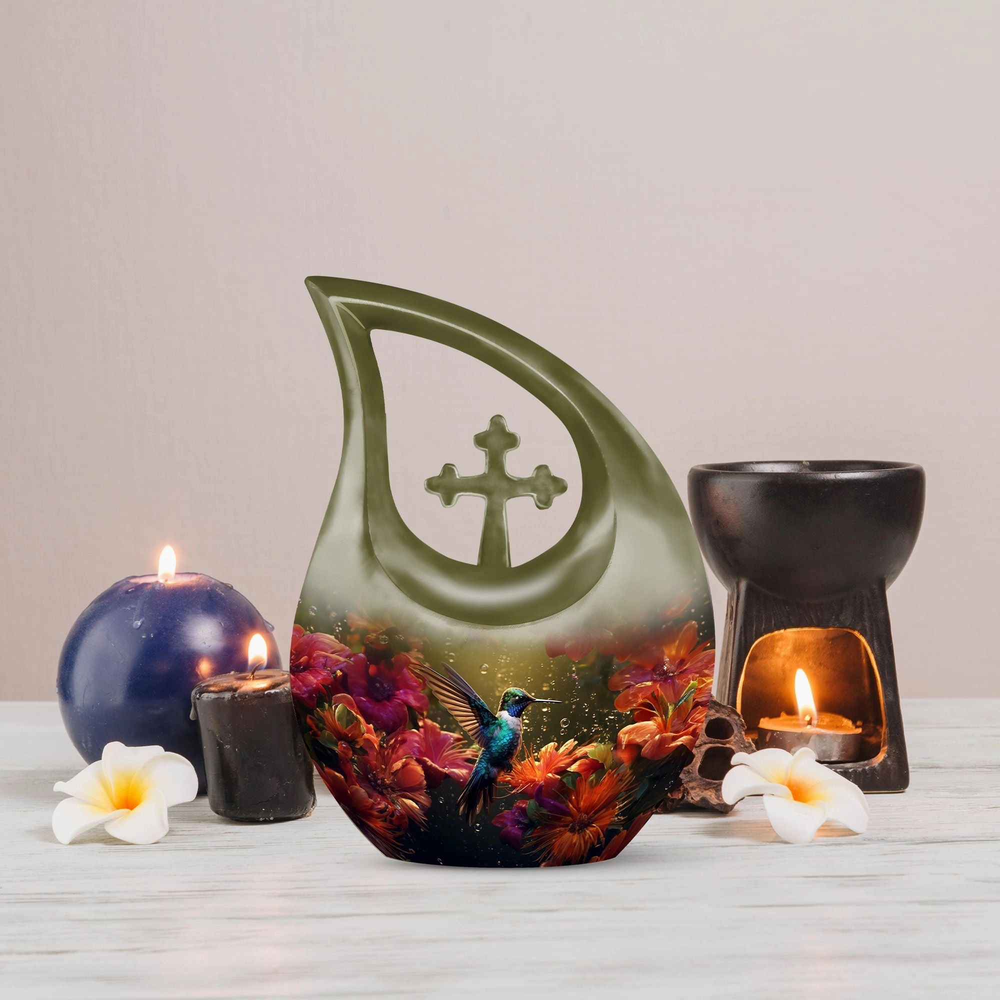 Hummingbird Inspired Keepsake Urn, Timeless Memorial Urn for Men