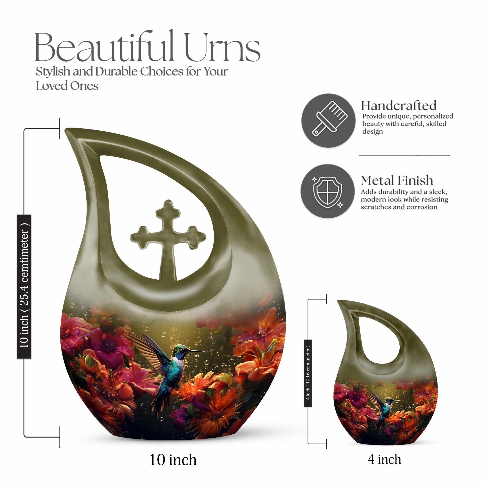 Hummingbird Inspired Keepsake Urn, Timeless Memorial Urn for Men