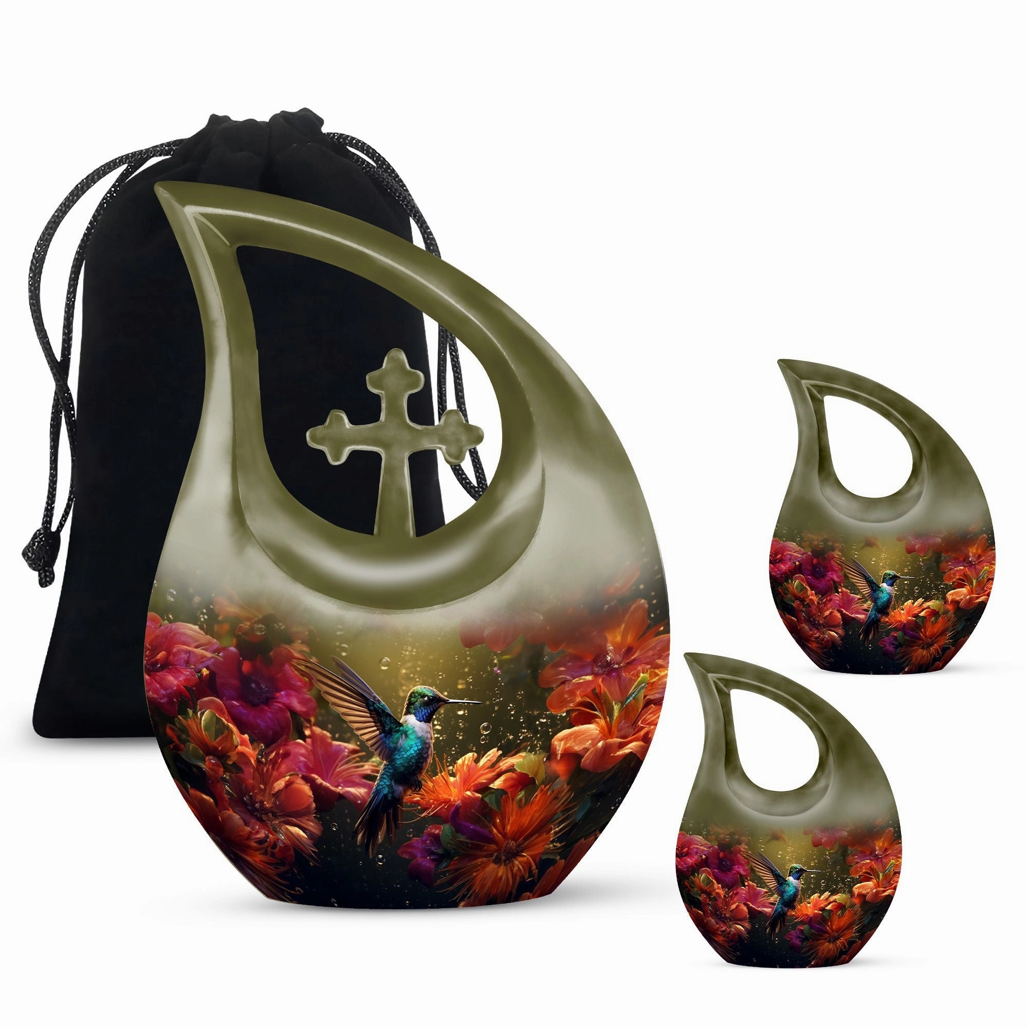 Hummingbird Inspired Keepsake Urn, Timeless Memorial Urn for Men