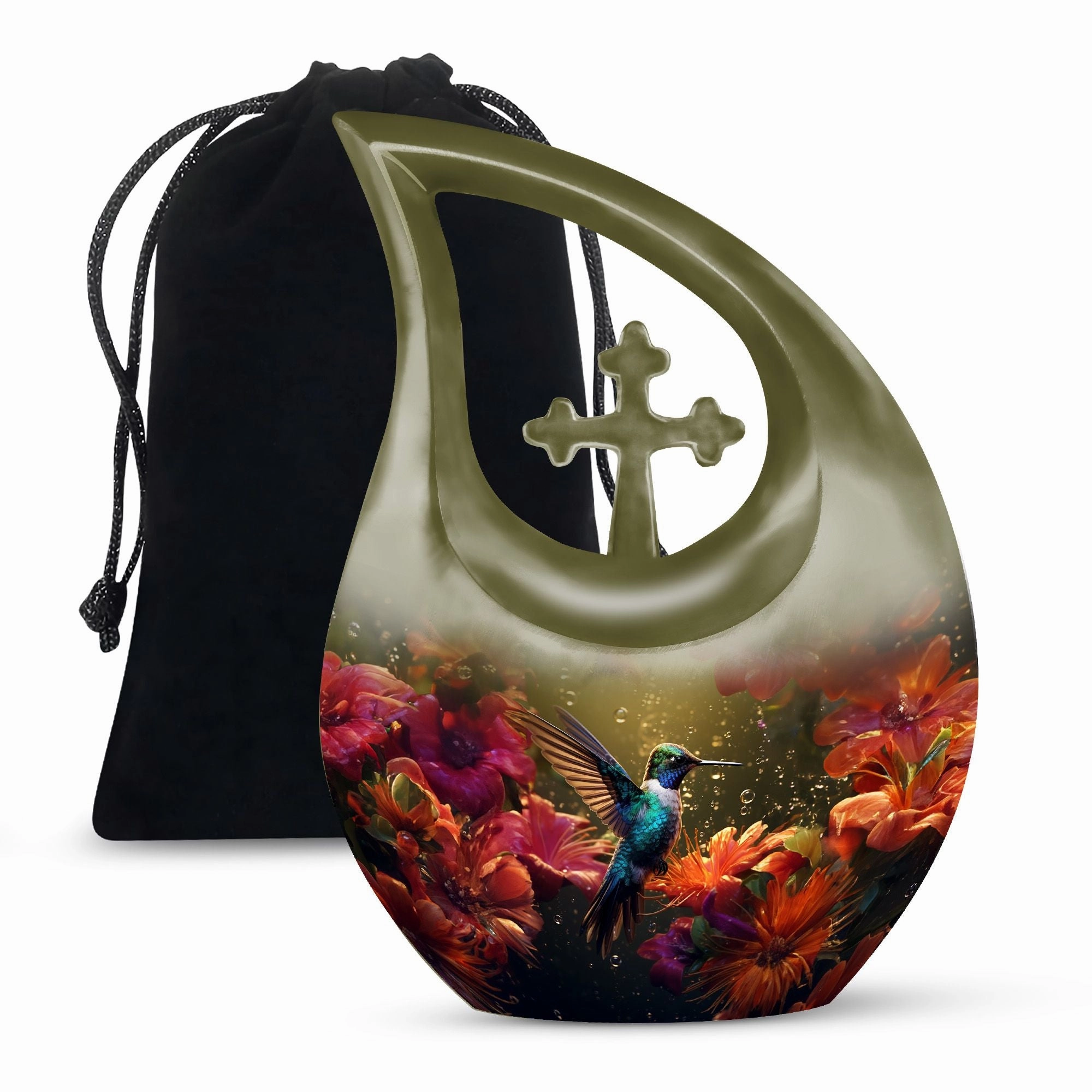 Hummingbird Inspired Keepsake Urn, Timeless Memorial Urn for Men