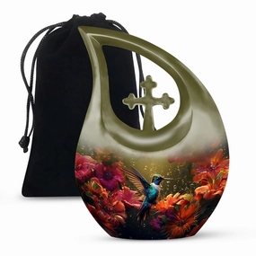 Hummingbird Inspired Keepsake Urn, Timeless Memorial Urn for Men