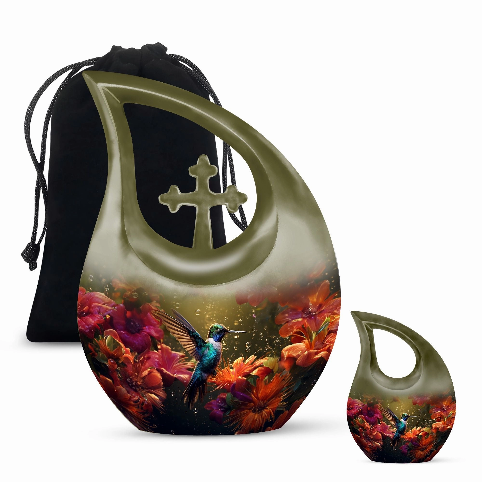 Hummingbird Inspired Keepsake Urn, Timeless Memorial Urn for Men