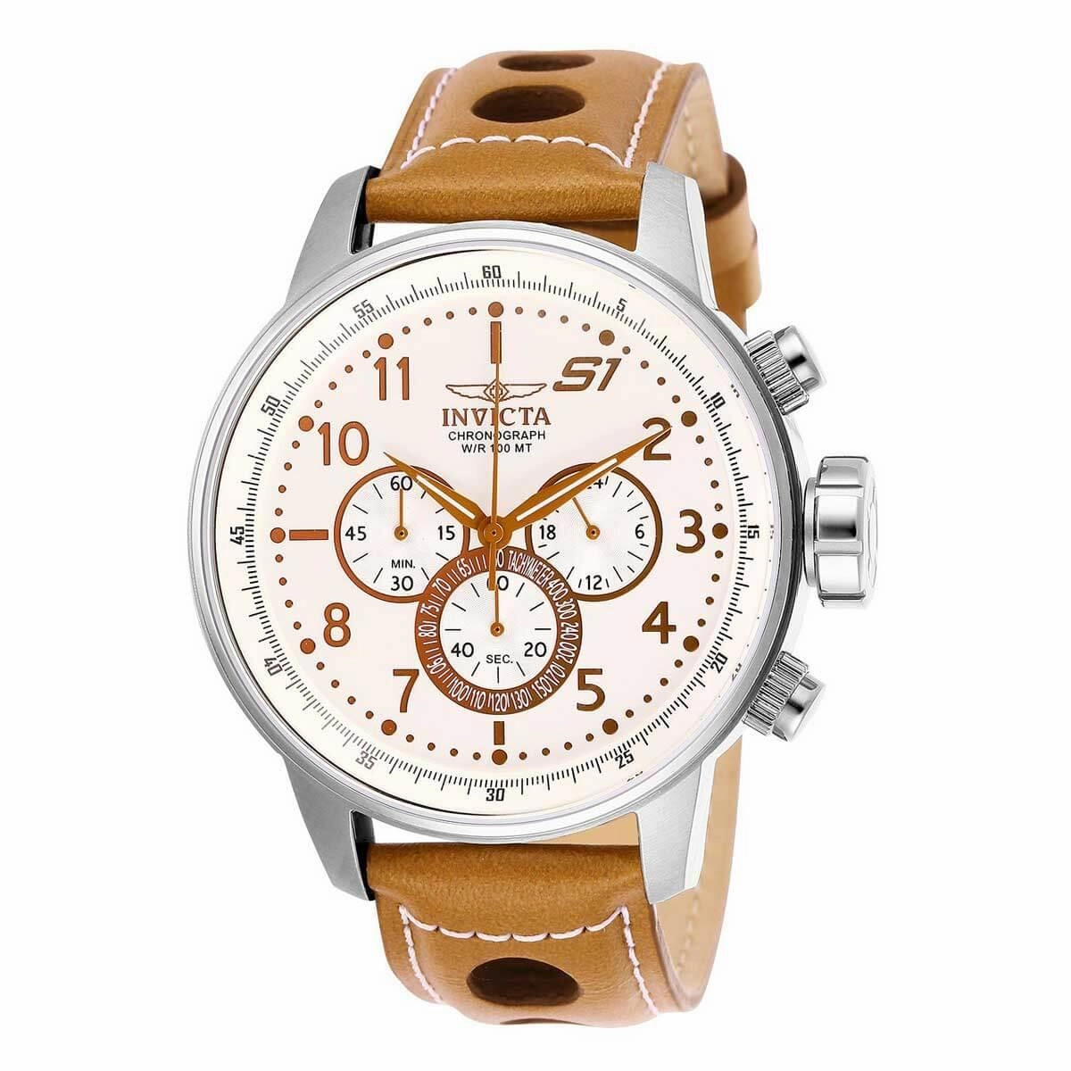 Invicta Men's Chronograph Watch - S1 Rally Light Brown Leather Strap | 25725