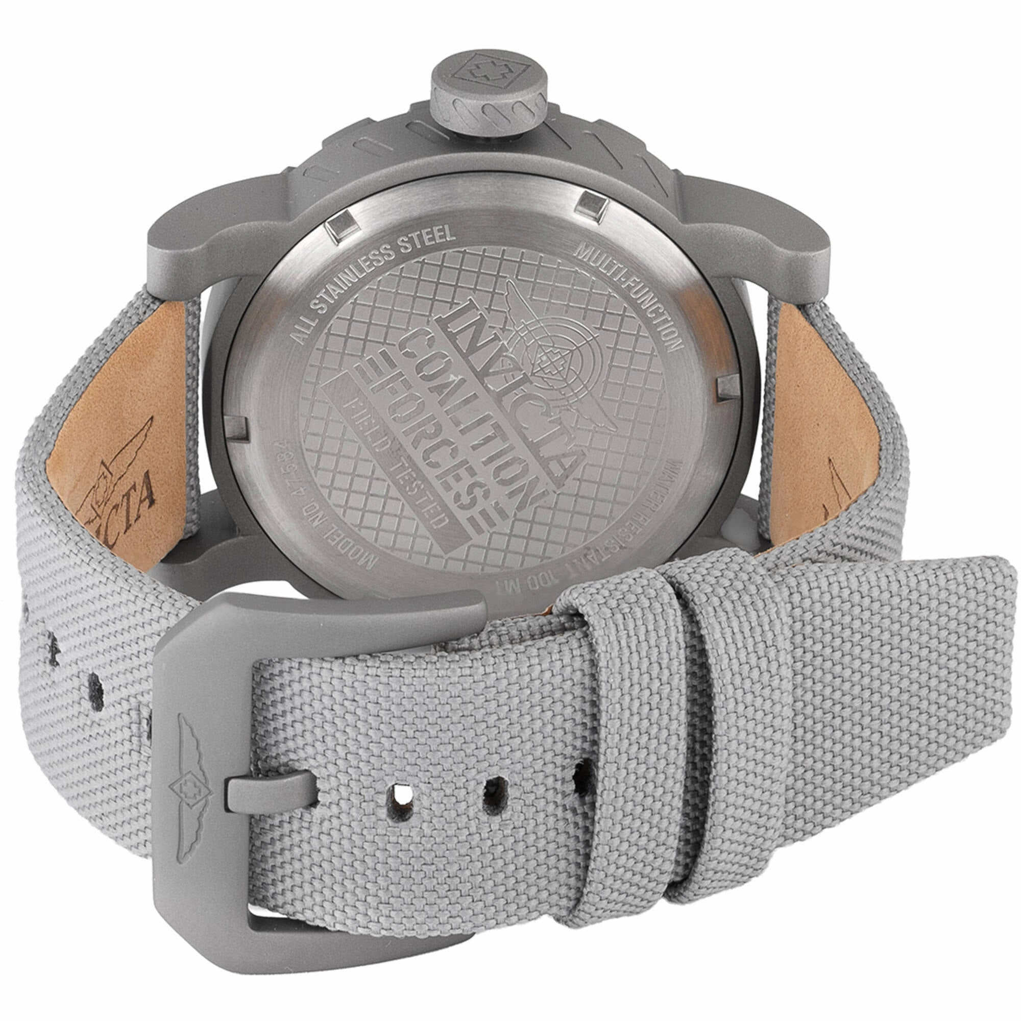 Invicta Men's Watch - I-Force Quartz Titanium Dial Light Grey Nylon Strap | 47584