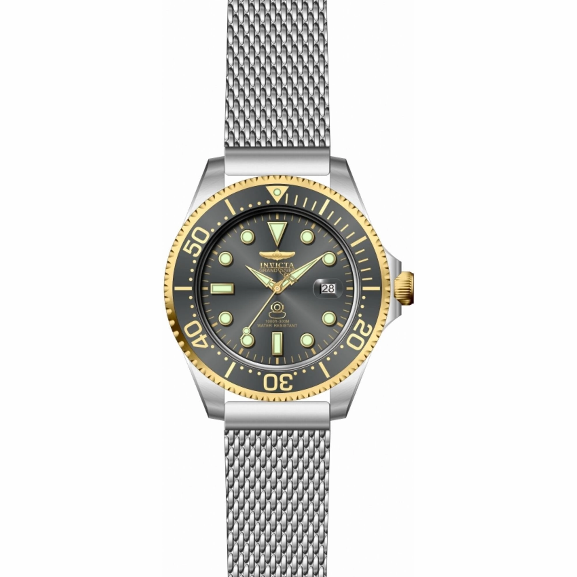 Invicta Men's Watch - Pro Diver Automatic Charcoal Bezel Steel Mesh Bracelet | 45806