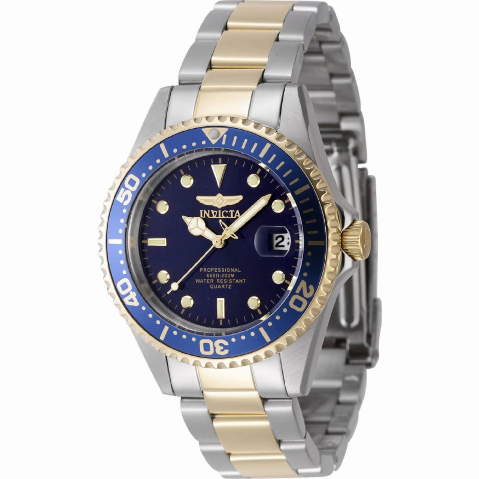 Invicta Men's Watch - Pro Diver Blue Dial Silver and Yellow Gold Bracelet | 8935OB