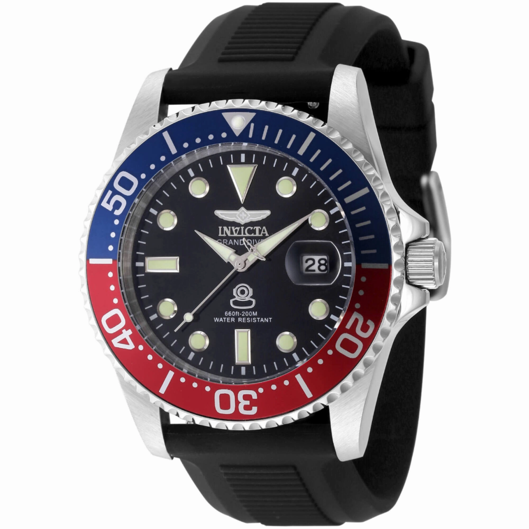 Invicta Men's Watch - Pro Diver Rotating Bezel Silver Steel Bracelet Dive | 48215