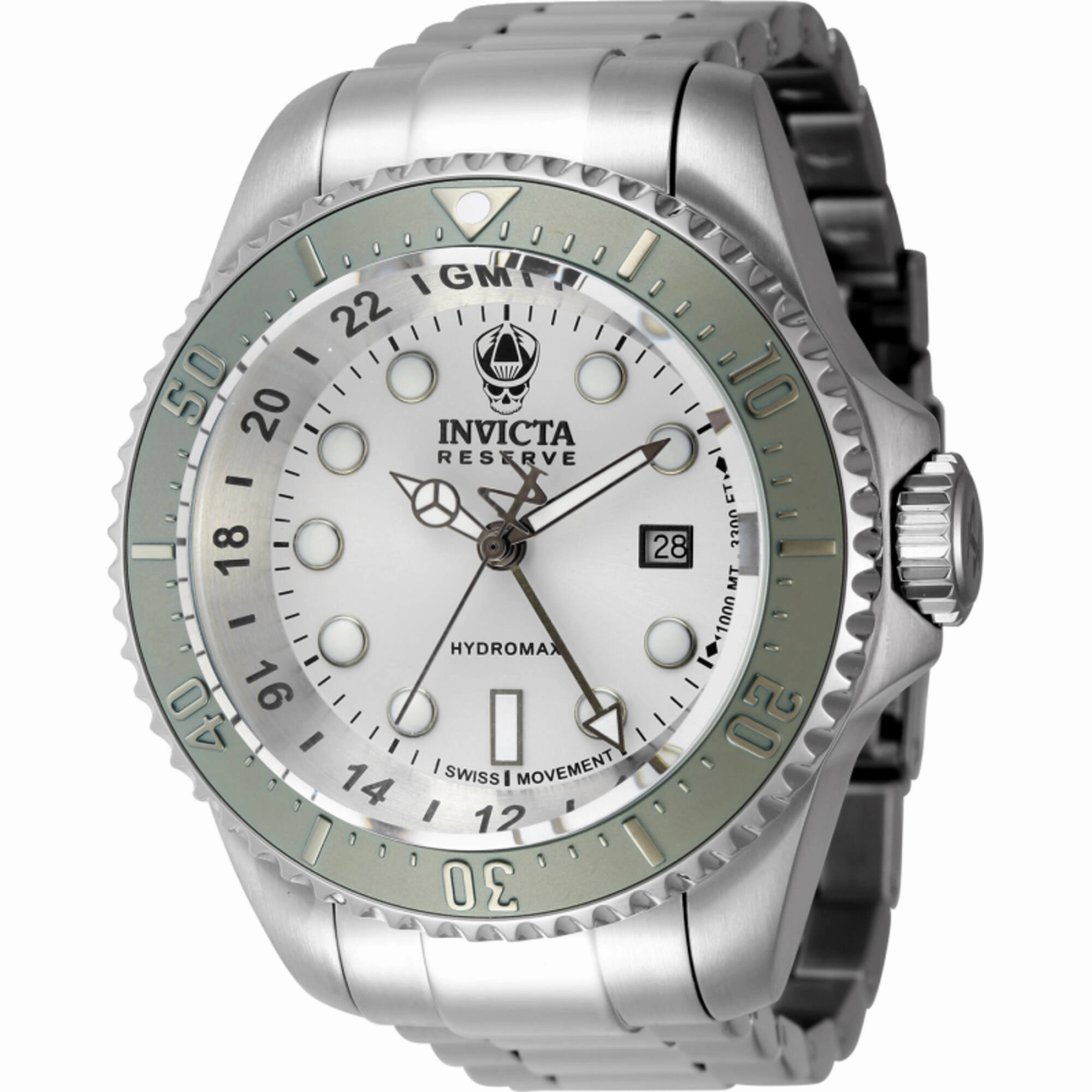 Invicta Men's Watch - Reserve Hydromax Quartz Silver Tone Dial Steel Bracelet | 45473