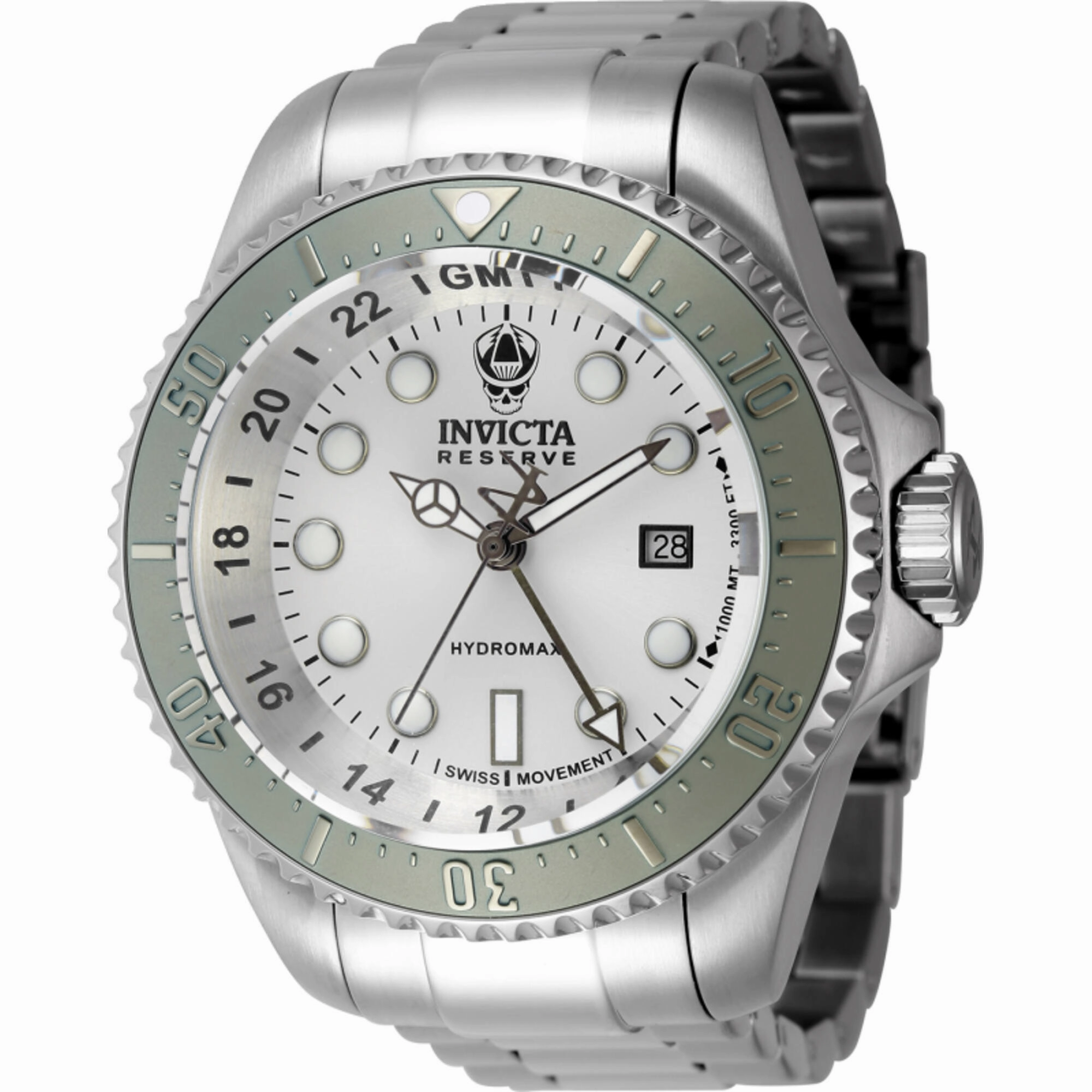Invicta Men's Watch - Reserve Hydromax Quartz Silver Tone Dial Steel Bracelet | 45473