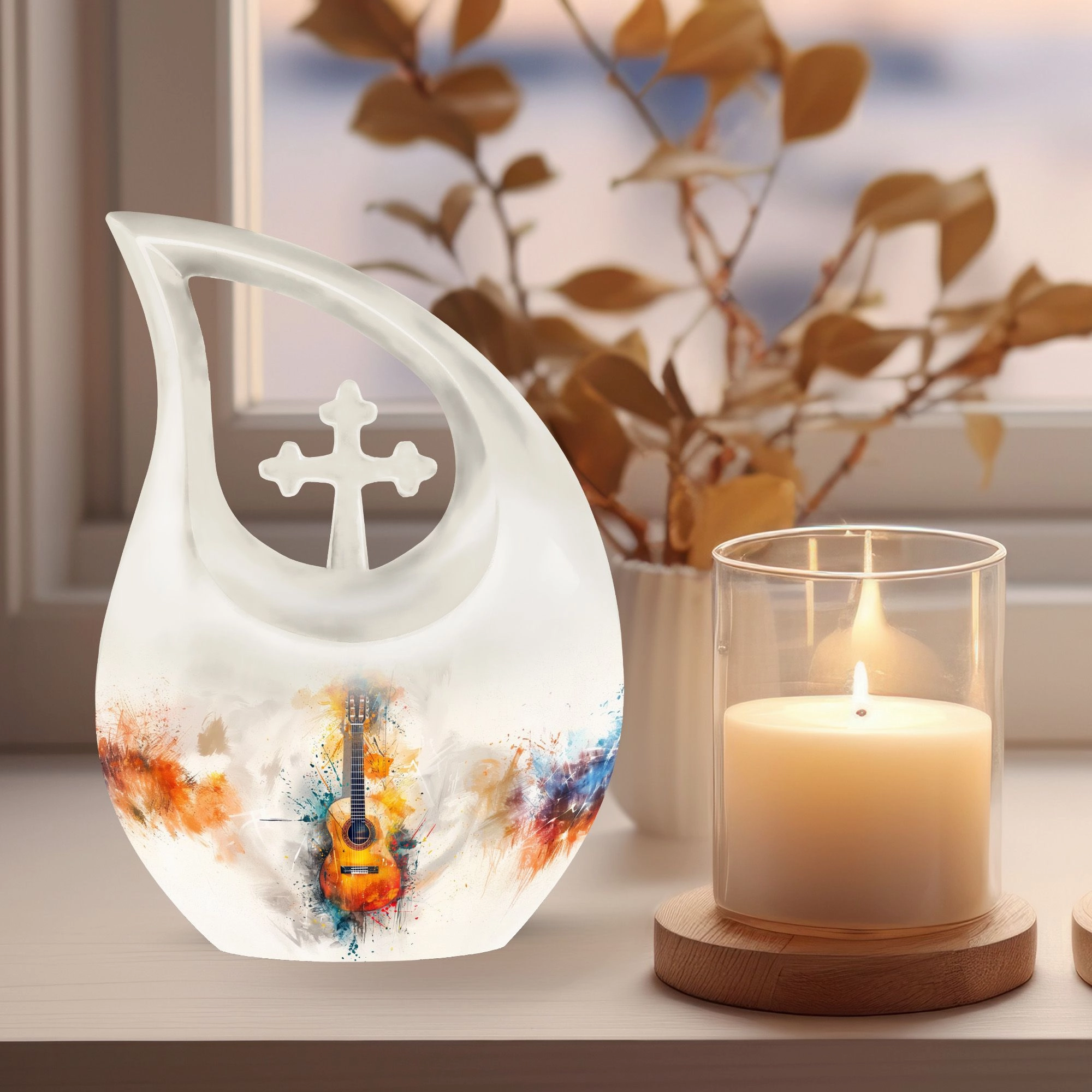 Keepsake Guitar Urn: Men's Ashes Preservation, Memorial Tribute