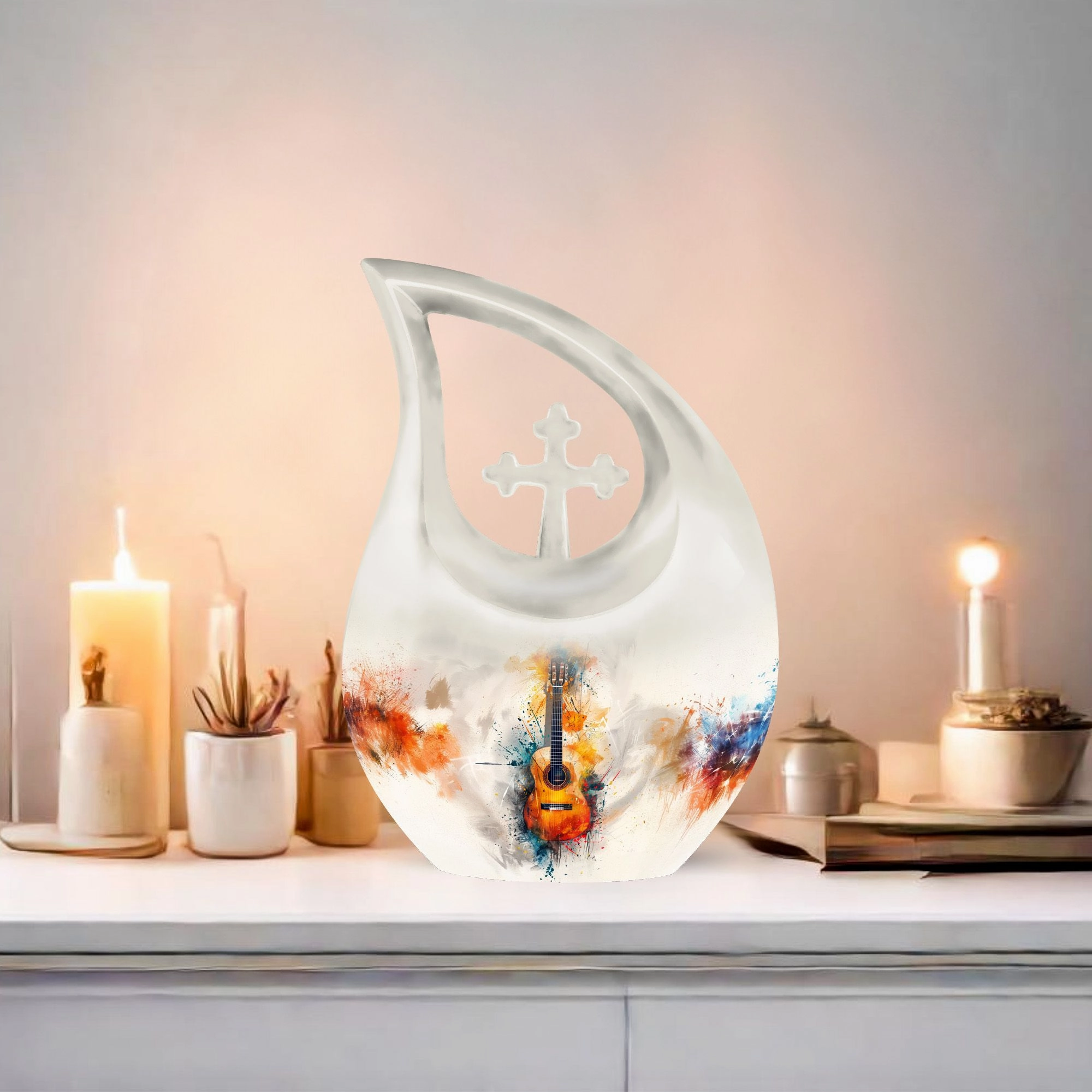 Keepsake Guitar Urn: Men's Ashes Preservation, Memorial Tribute