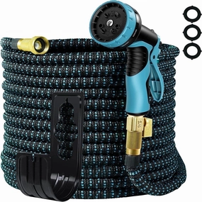 LarmTek LM-GH-BE-100 100ft Expandable Garden Hose, Blue