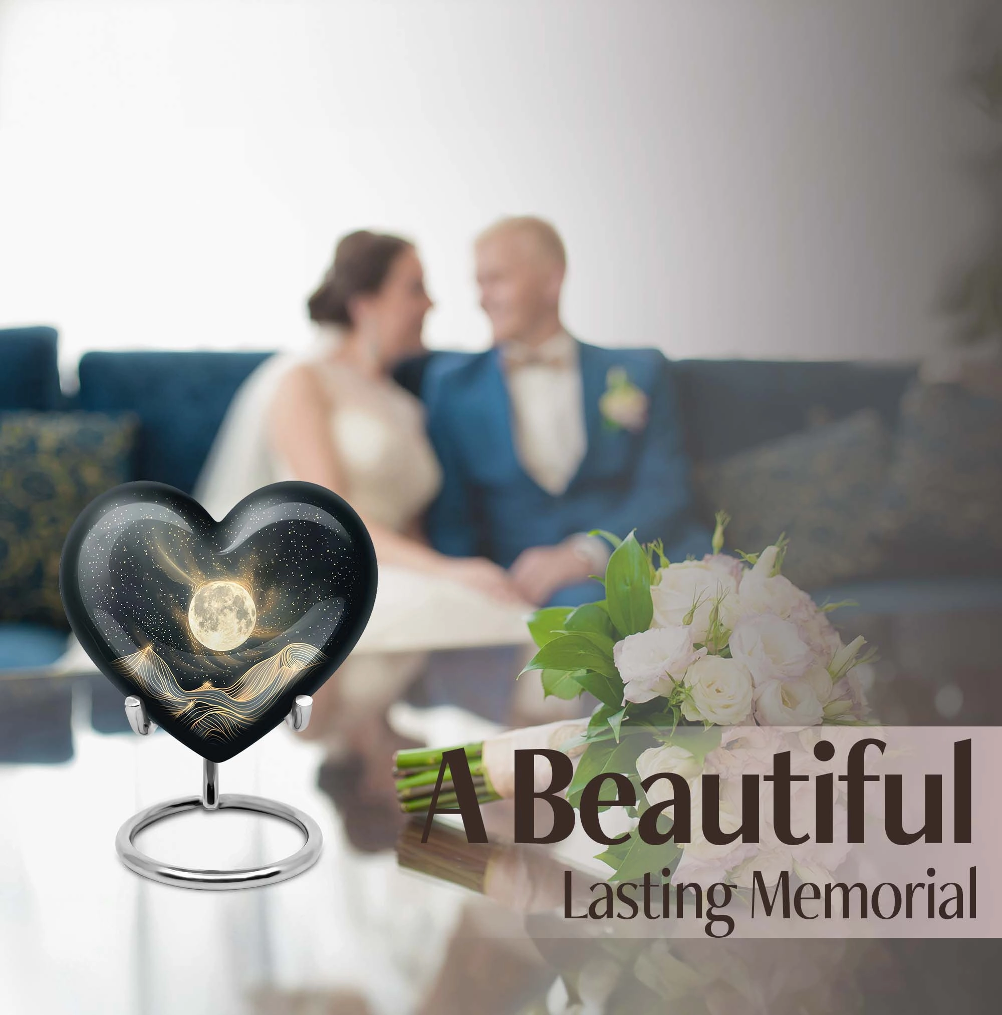 Lunar Embrace - Unusual Urn For Ashes, Funeral Urn