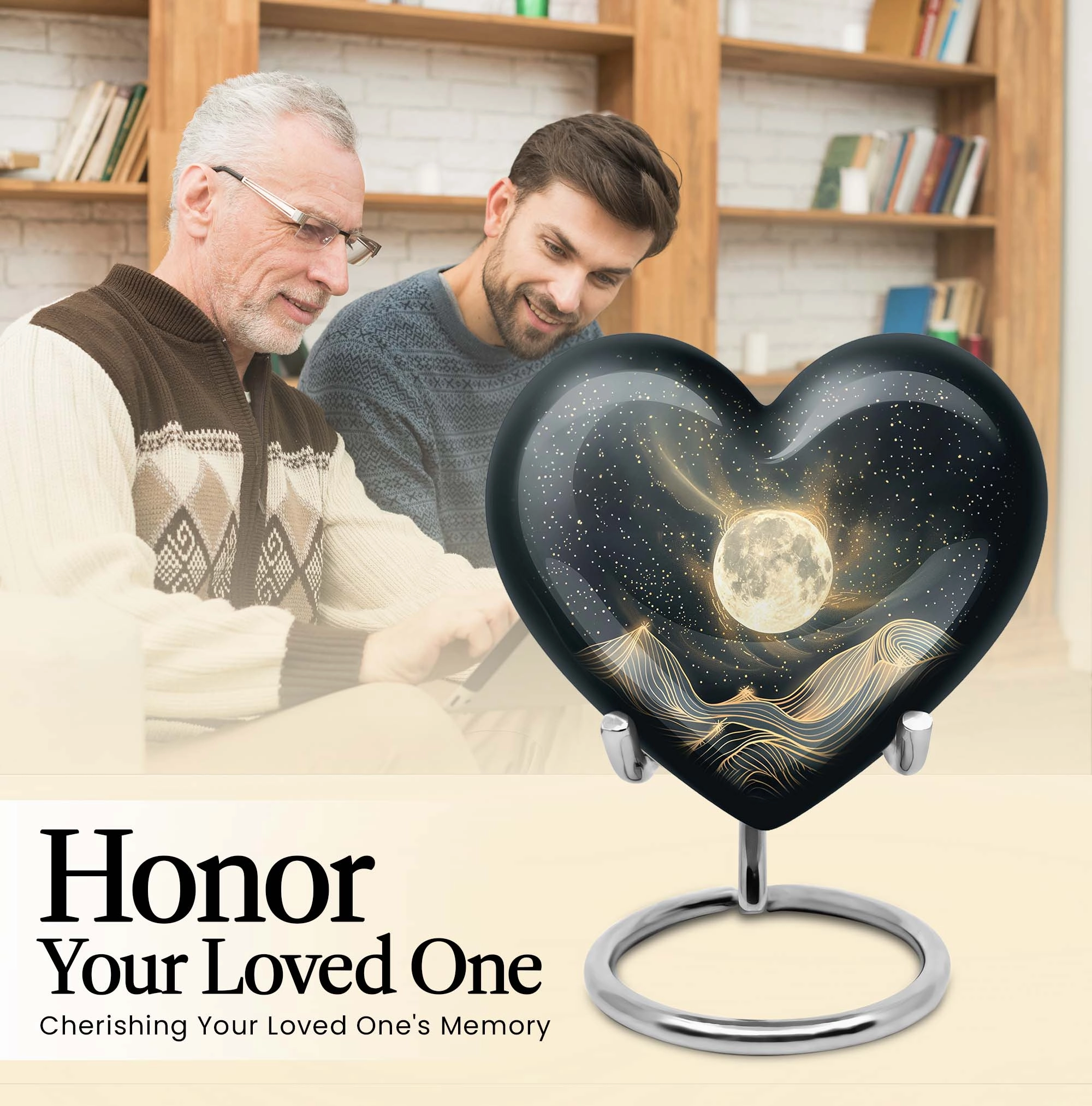 Lunar Embrace - Unusual Urn For Ashes, Funeral Urn