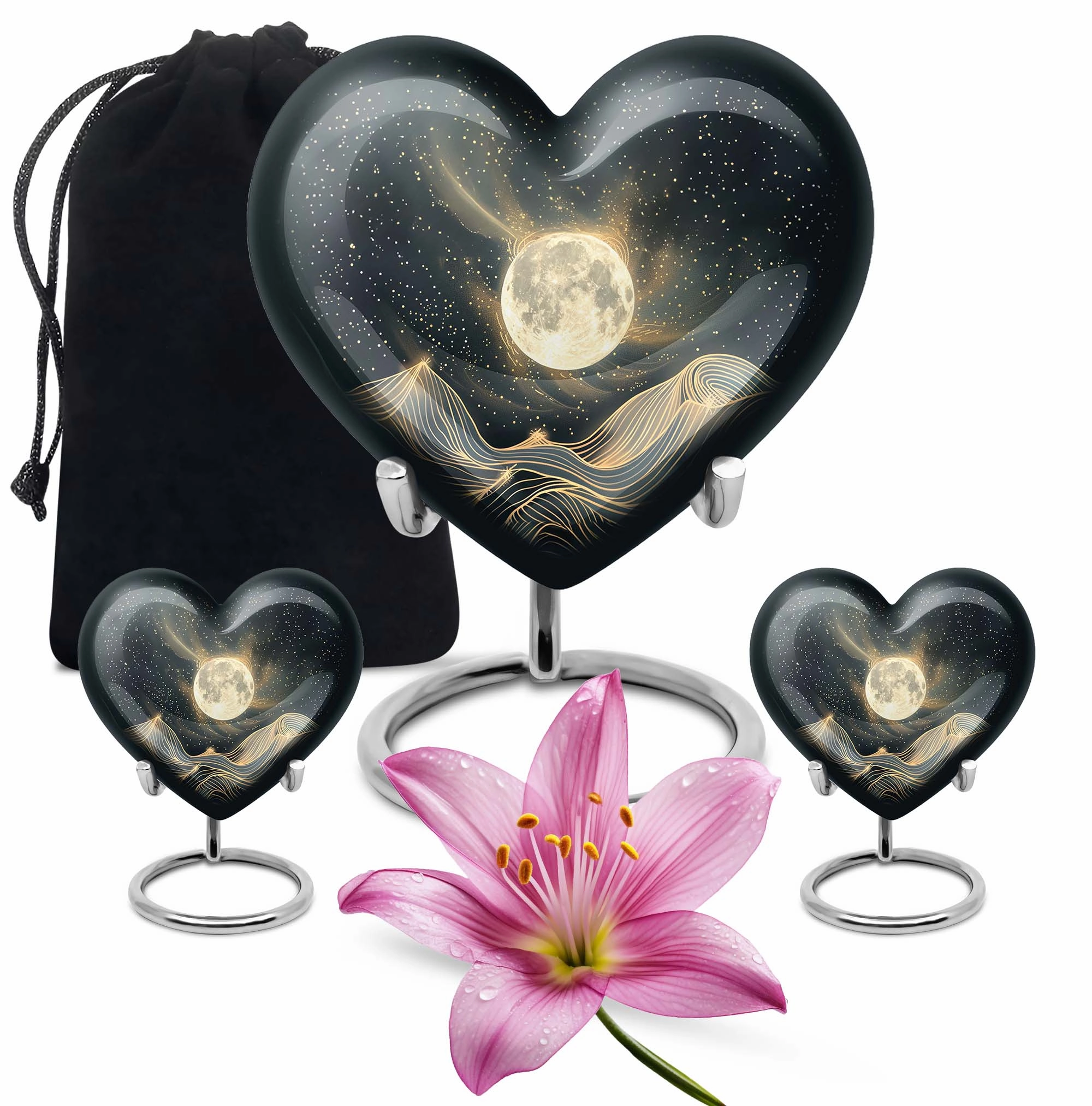 Lunar Embrace - Unusual Urn For Ashes, Funeral Urn