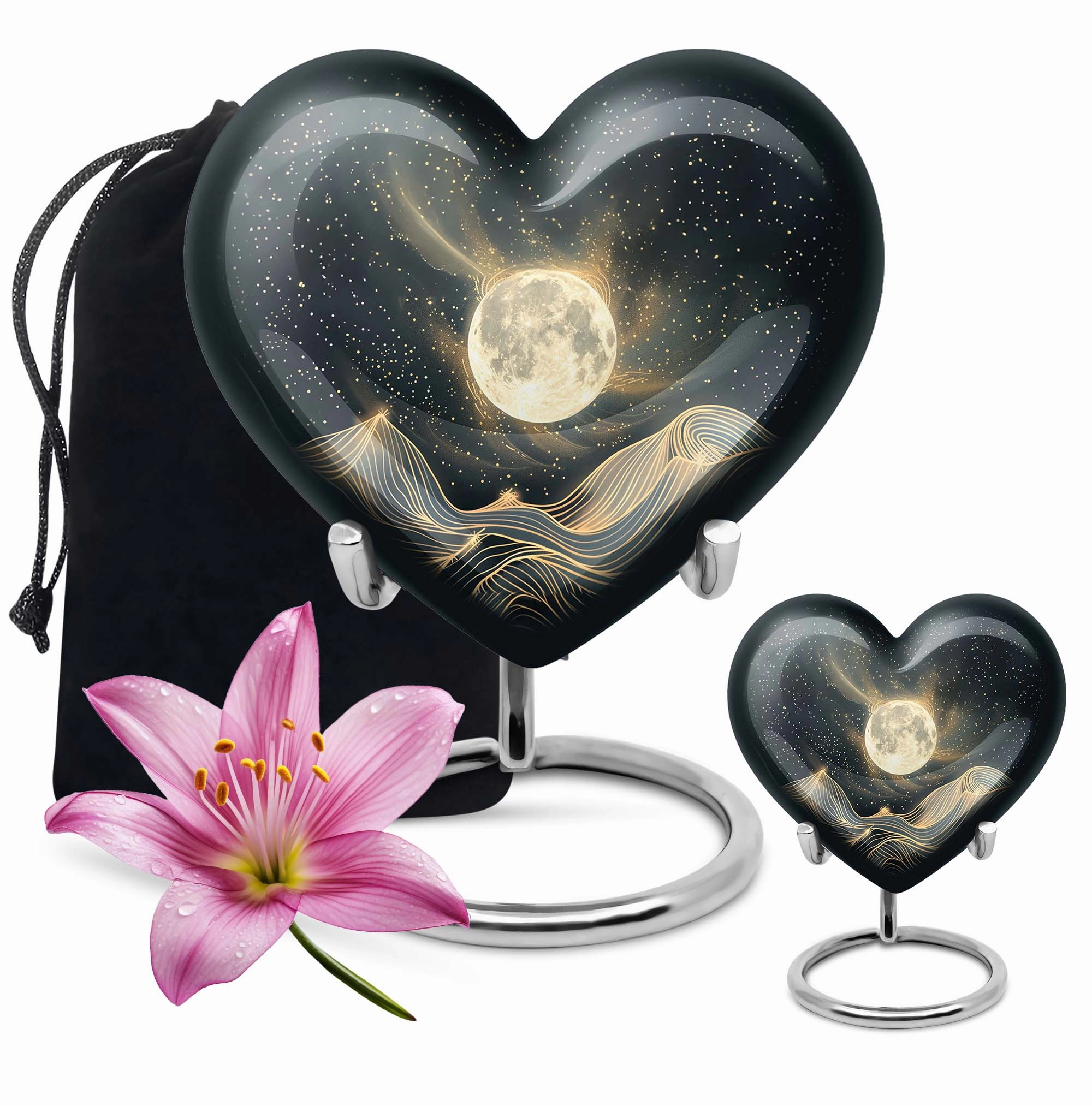 Lunar Embrace - Unusual Urn For Ashes, Funeral Urn