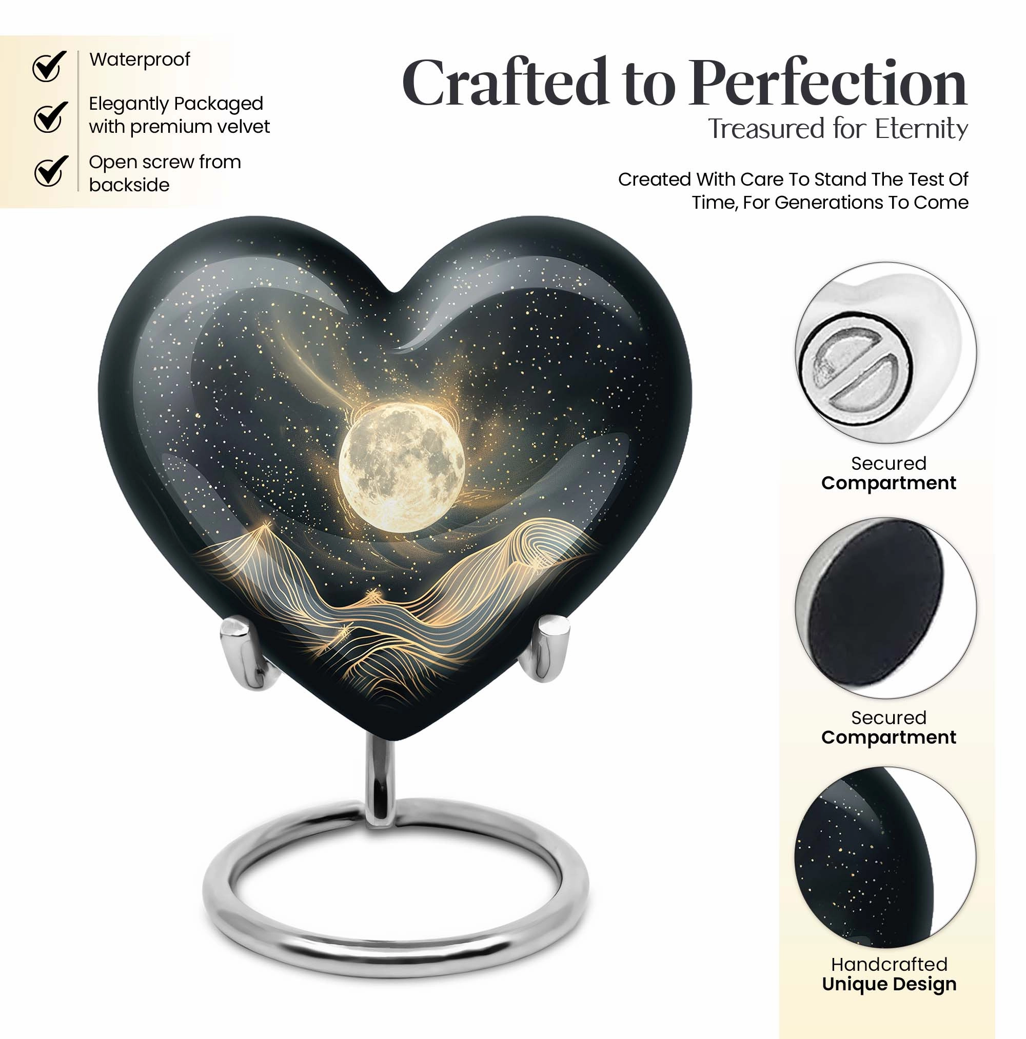 Lunar Embrace - Unusual Urn For Ashes, Funeral Urn