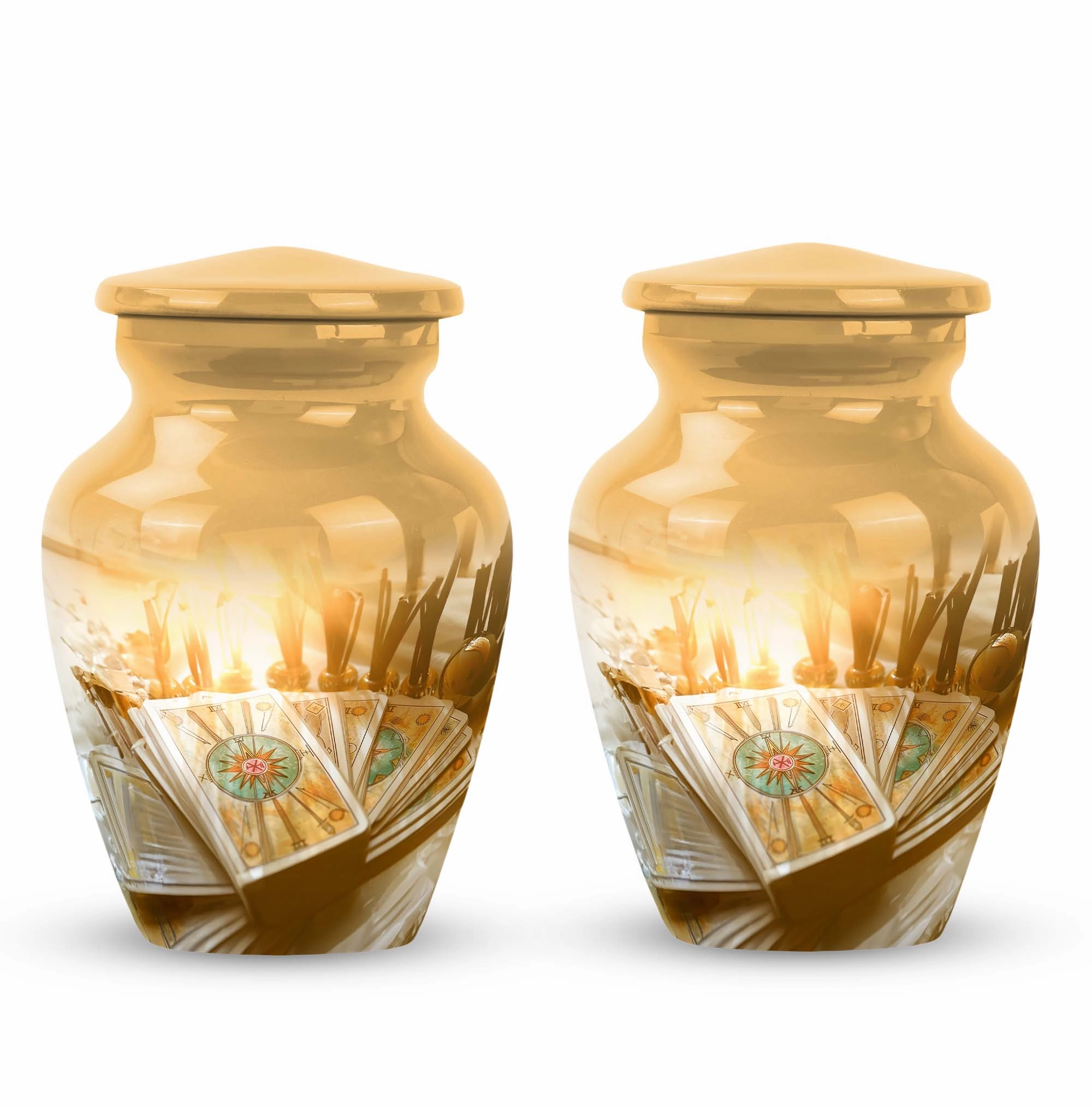 Men's Everlasting Tarot Aluminum Urn: Timeless Memorial Keepsake