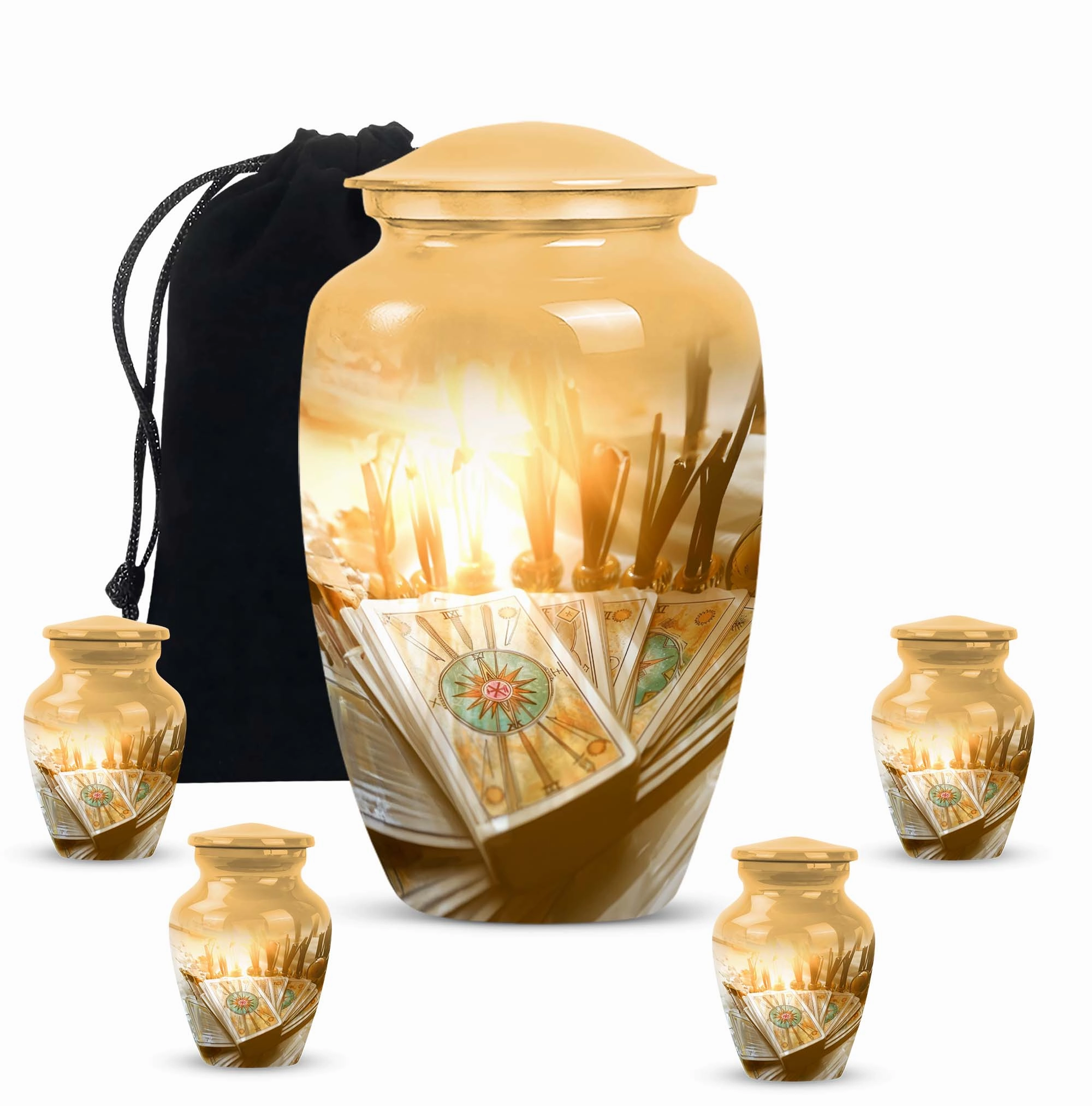 Men's Everlasting Tarot Aluminum Urn: Timeless Memorial Keepsake