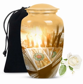 Men's Everlasting Tarot Aluminum Urn: Timeless Memorial Keepsake
