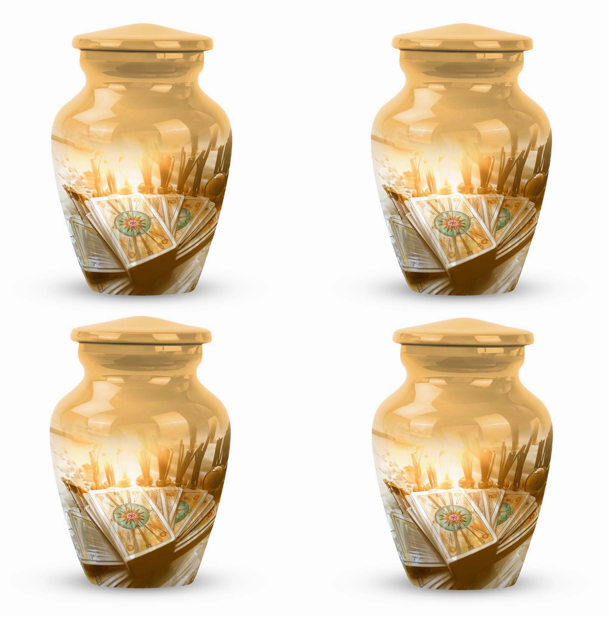 Men's Everlasting Tarot Aluminum Urn: Timeless Memorial Keepsake