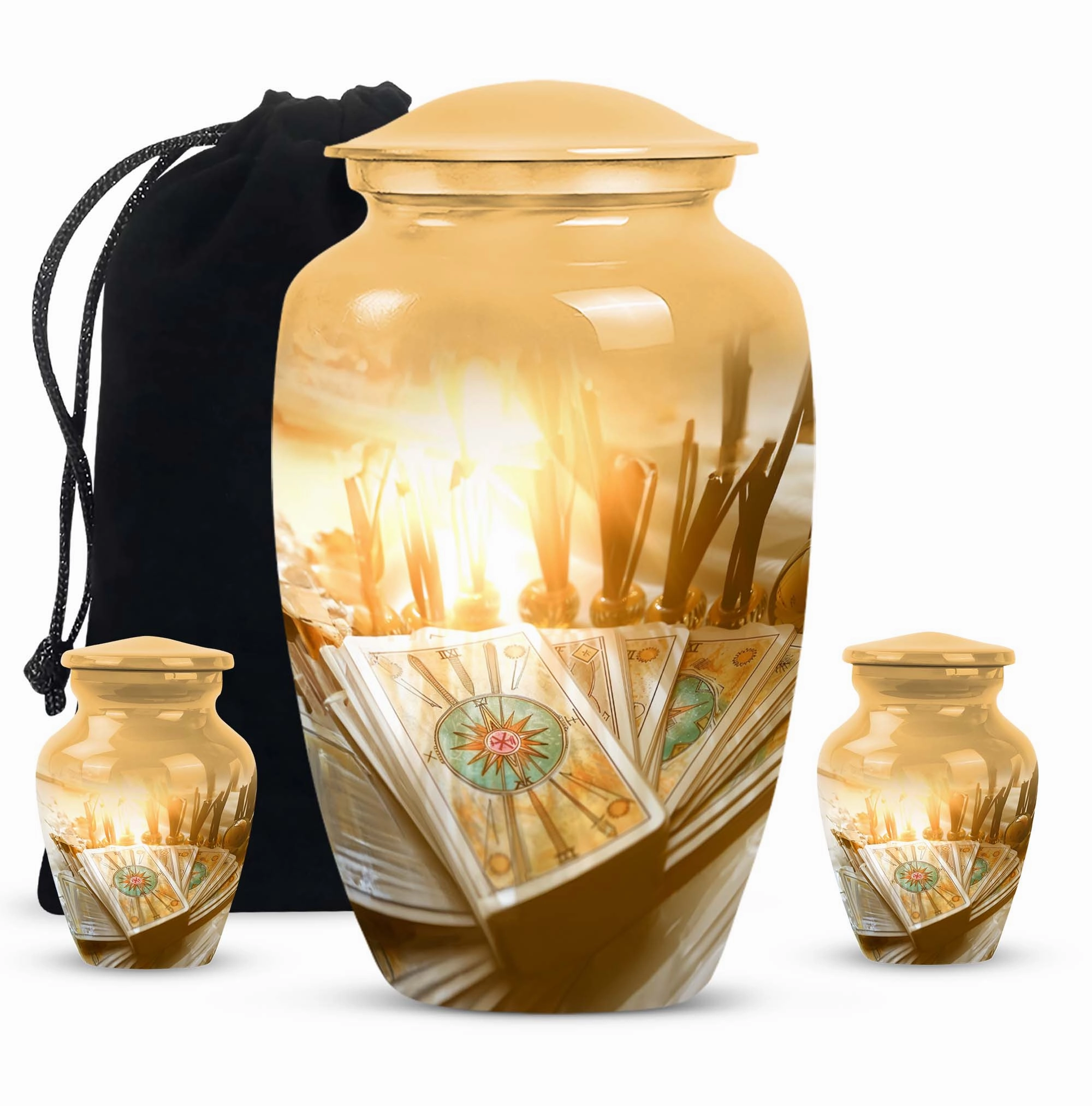 Men's Everlasting Tarot Aluminum Urn: Timeless Memorial Keepsake