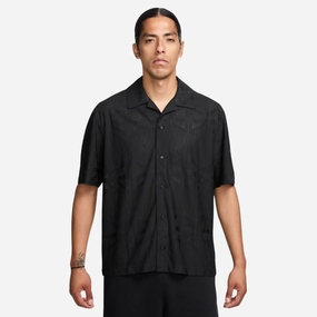 mens jordan flight button up shirt (black)