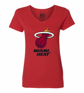 Miami HEAT Women's Red Logo V-Neck