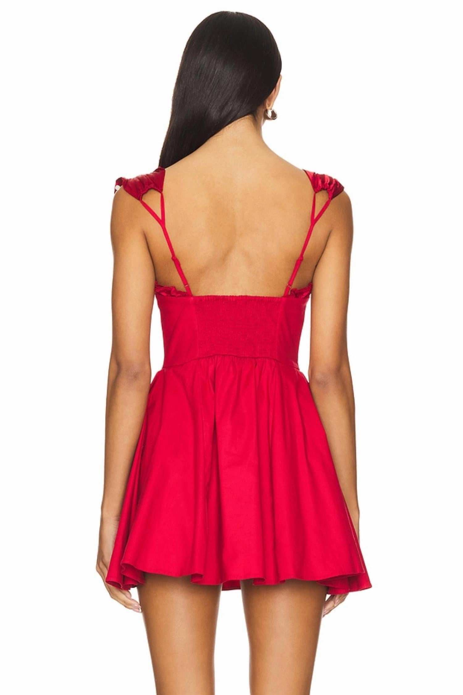 Midnight Magic Mini Dress In Red Dahlia Combo
