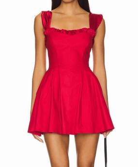 Midnight Magic Mini Dress In Red Dahlia Combo