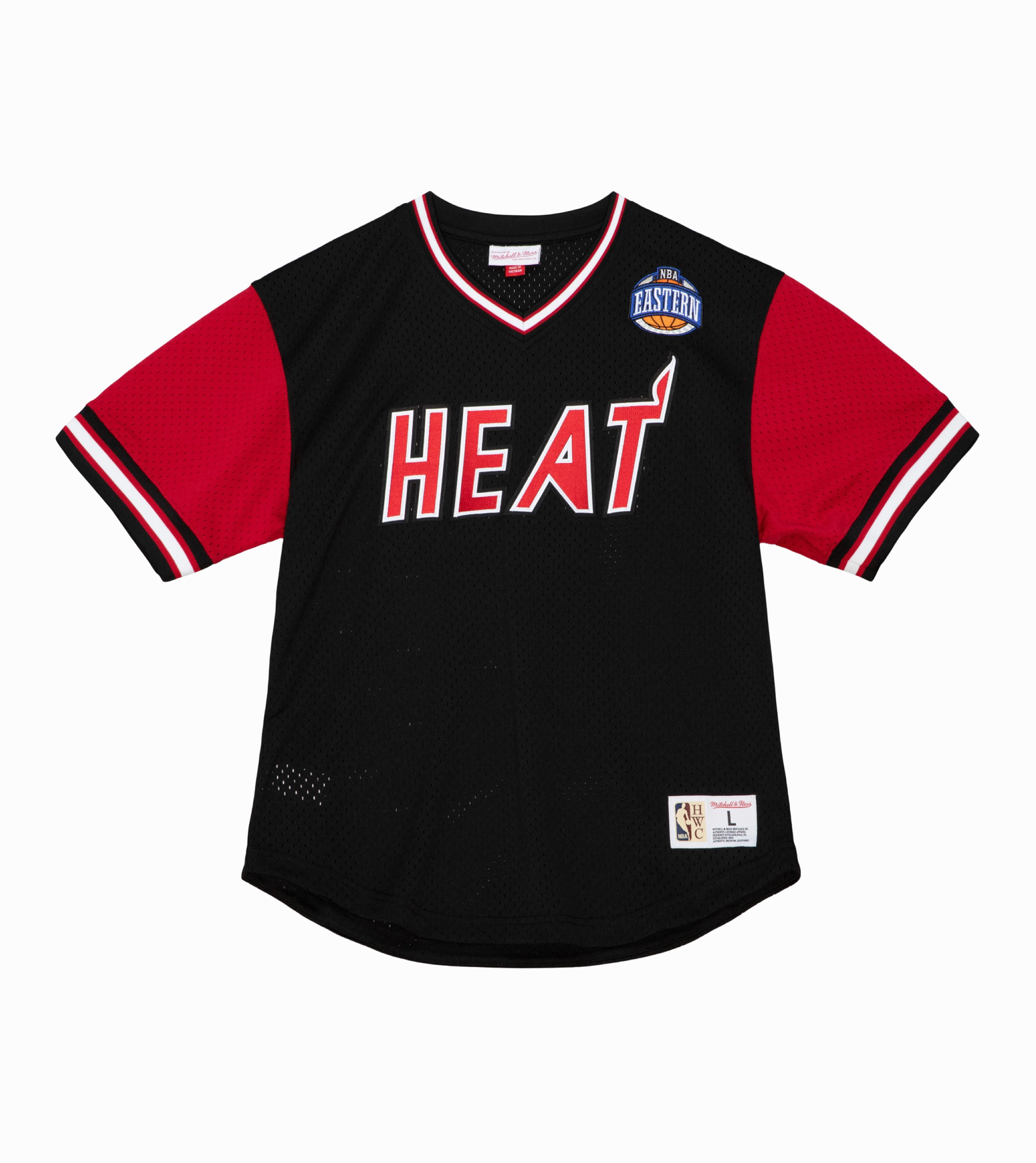 Mitchell & Ness Miami HEAT Hardwood Classic Night Mesh V-Neck