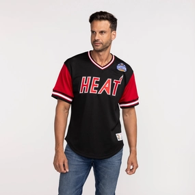 Mitchell & Ness Miami HEAT Hardwood Classic Night Mesh V-Neck