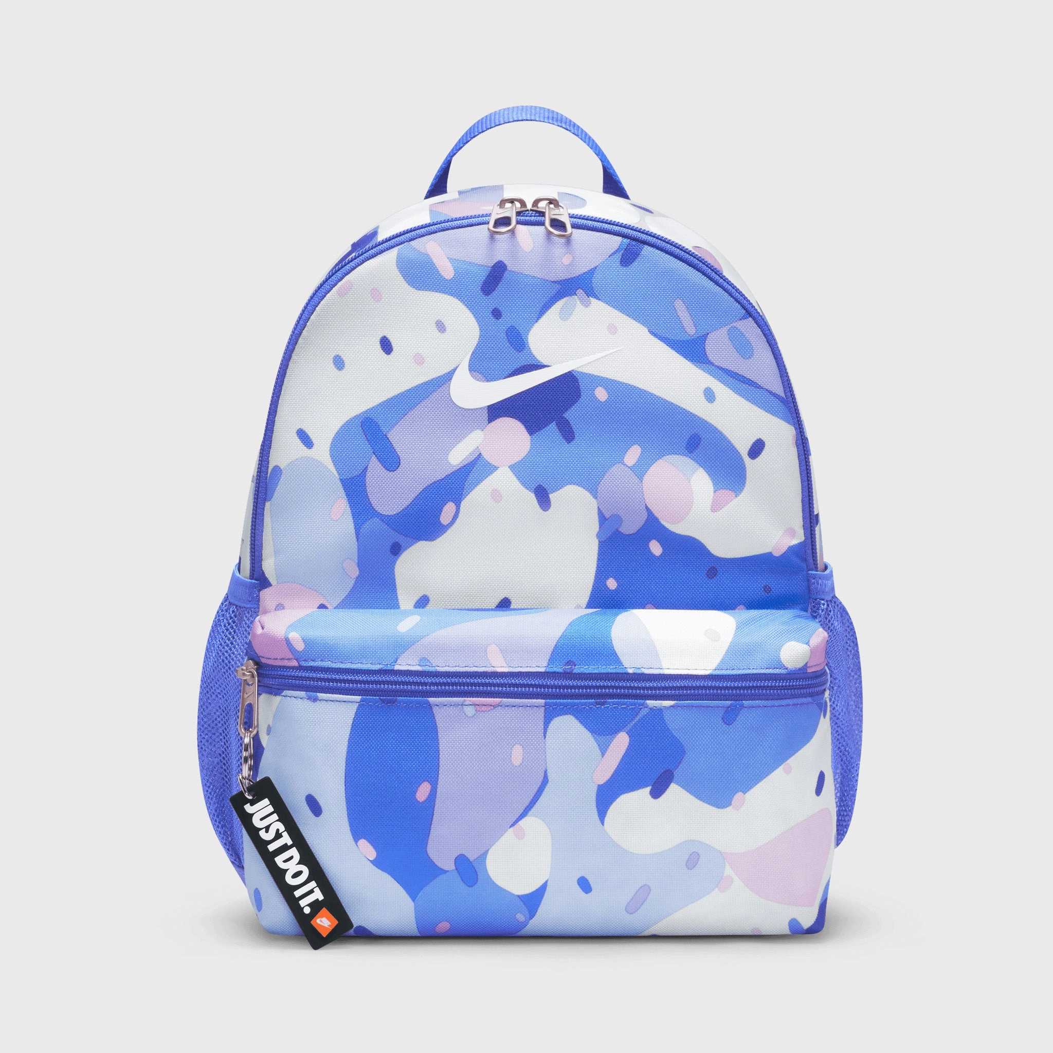 Nike Kids' Brasilia JDI Printed Mini Backpack Comet Blue / Light Thistle - White