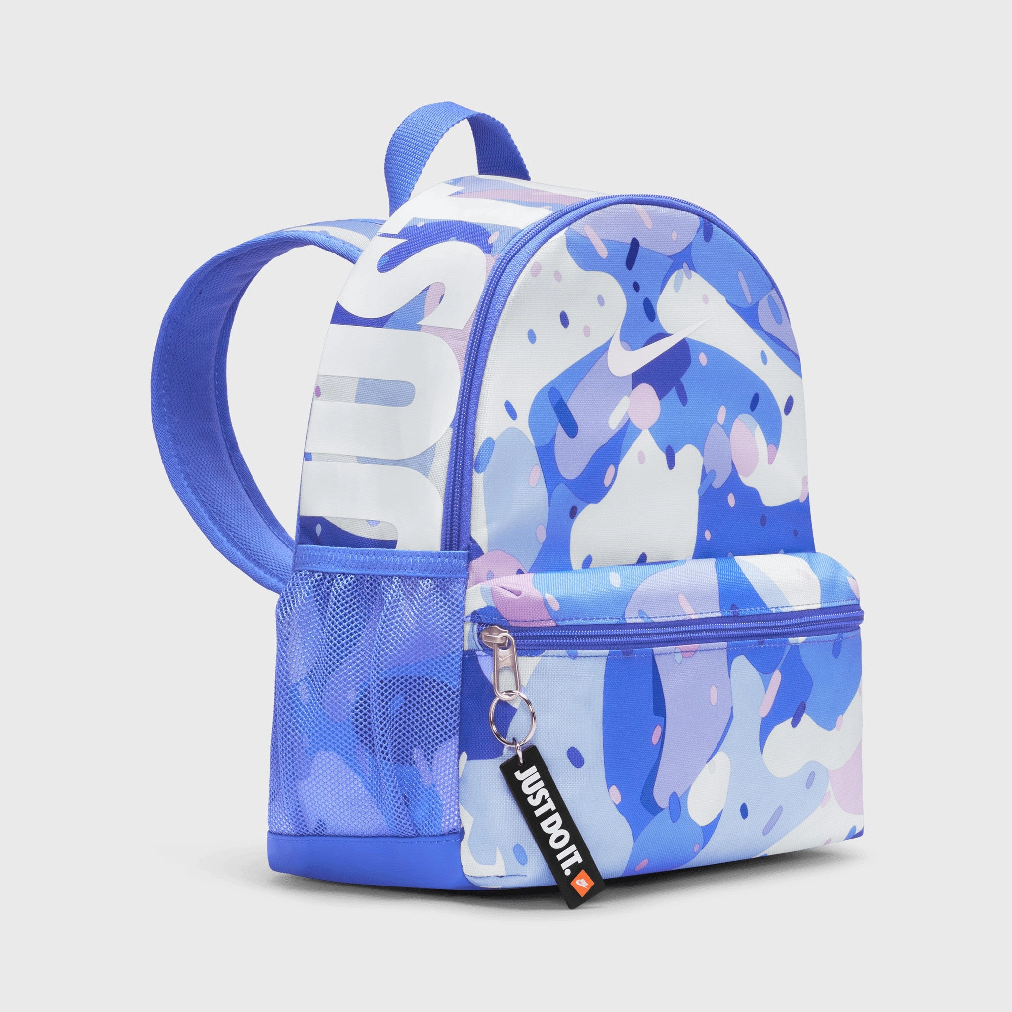 Nike Kids' Brasilia JDI Printed Mini Backpack Comet Blue / Light Thistle - White