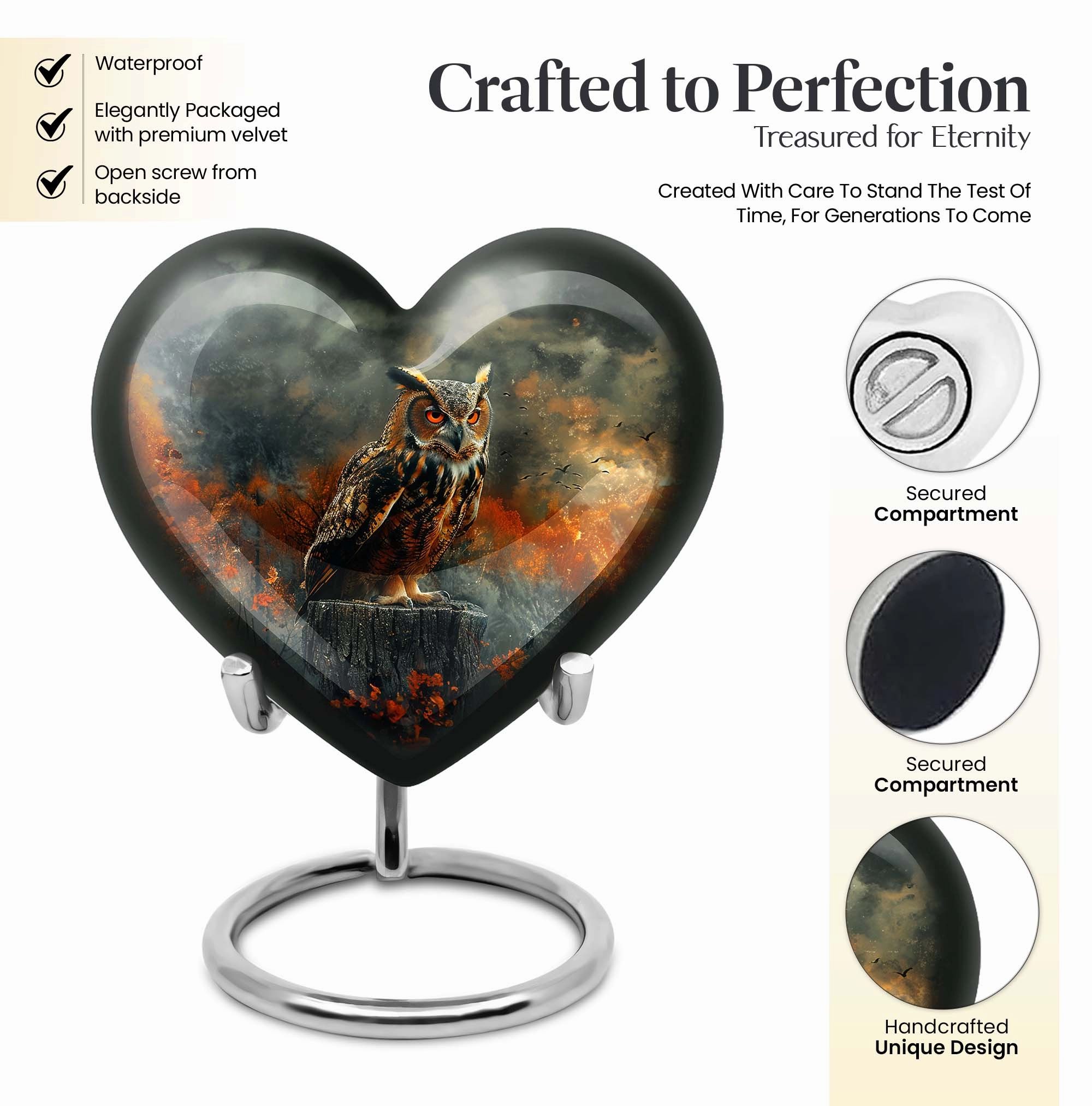 Owl Ashes Memorial - Masterclass Funeral Urn for Men