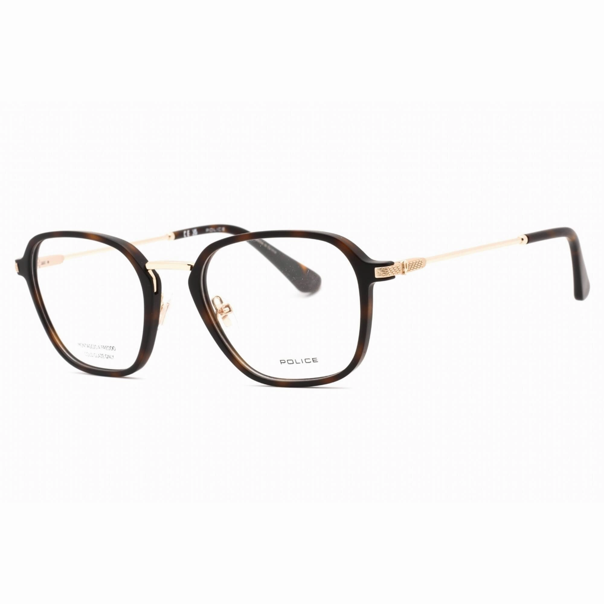 Police Men's Eyeglasses - Matte Dark Havana Injected Propionate Square | VPLG78 722M