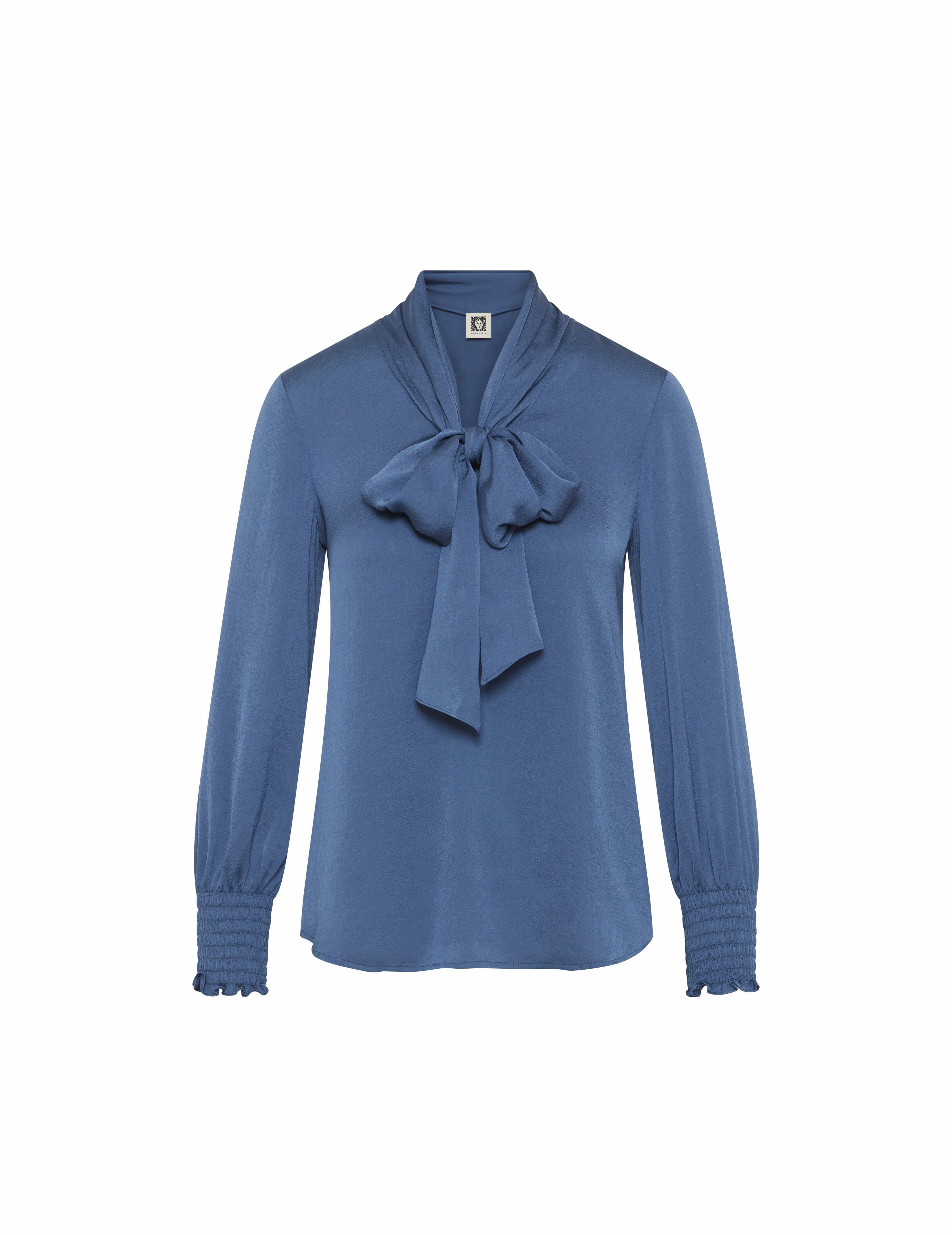 Smocked Cuff Bow Blouse- Sale