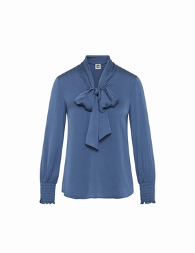Smocked Cuff Bow Blouse- Sale