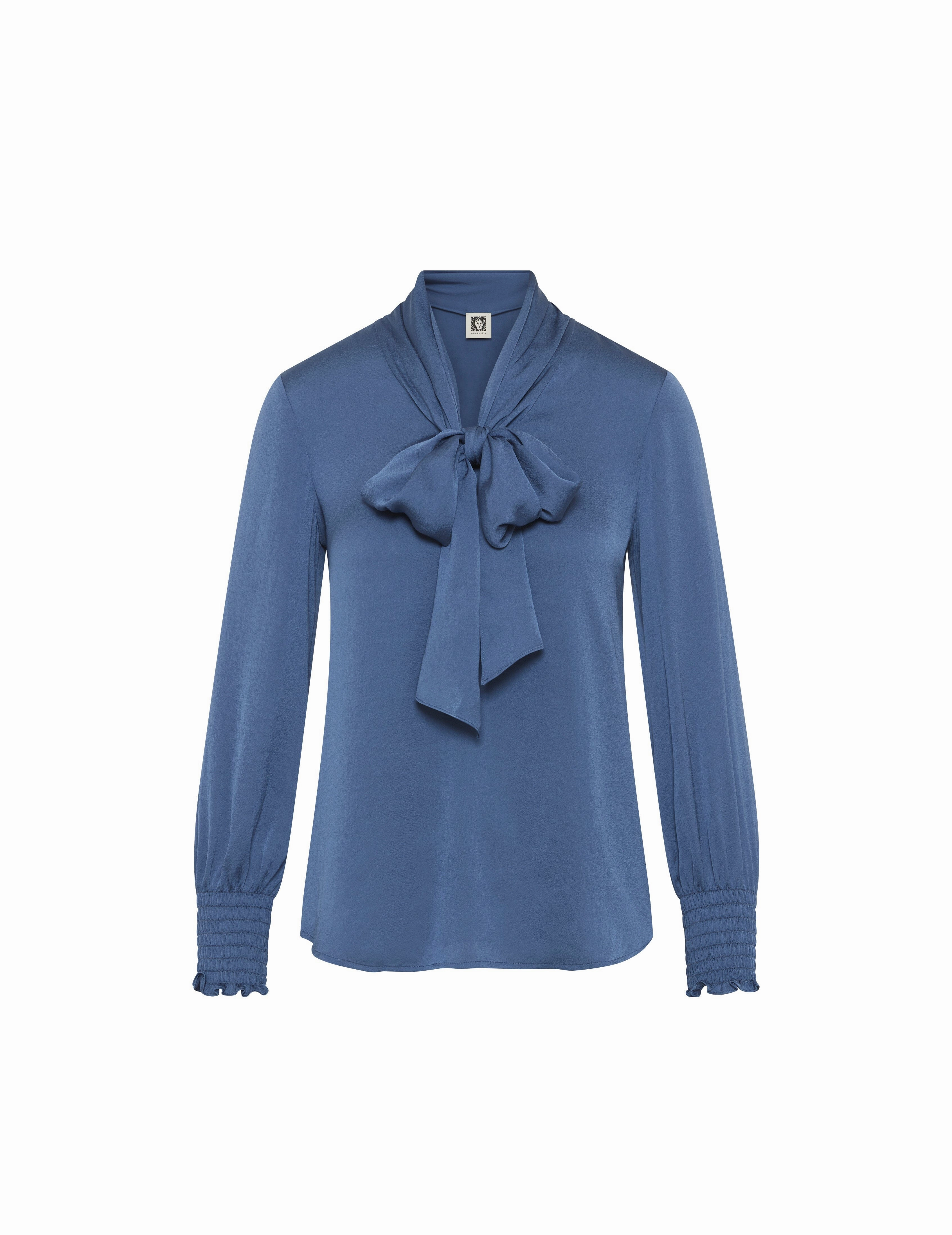 Smocked Cuff Bow Blouse- Sale