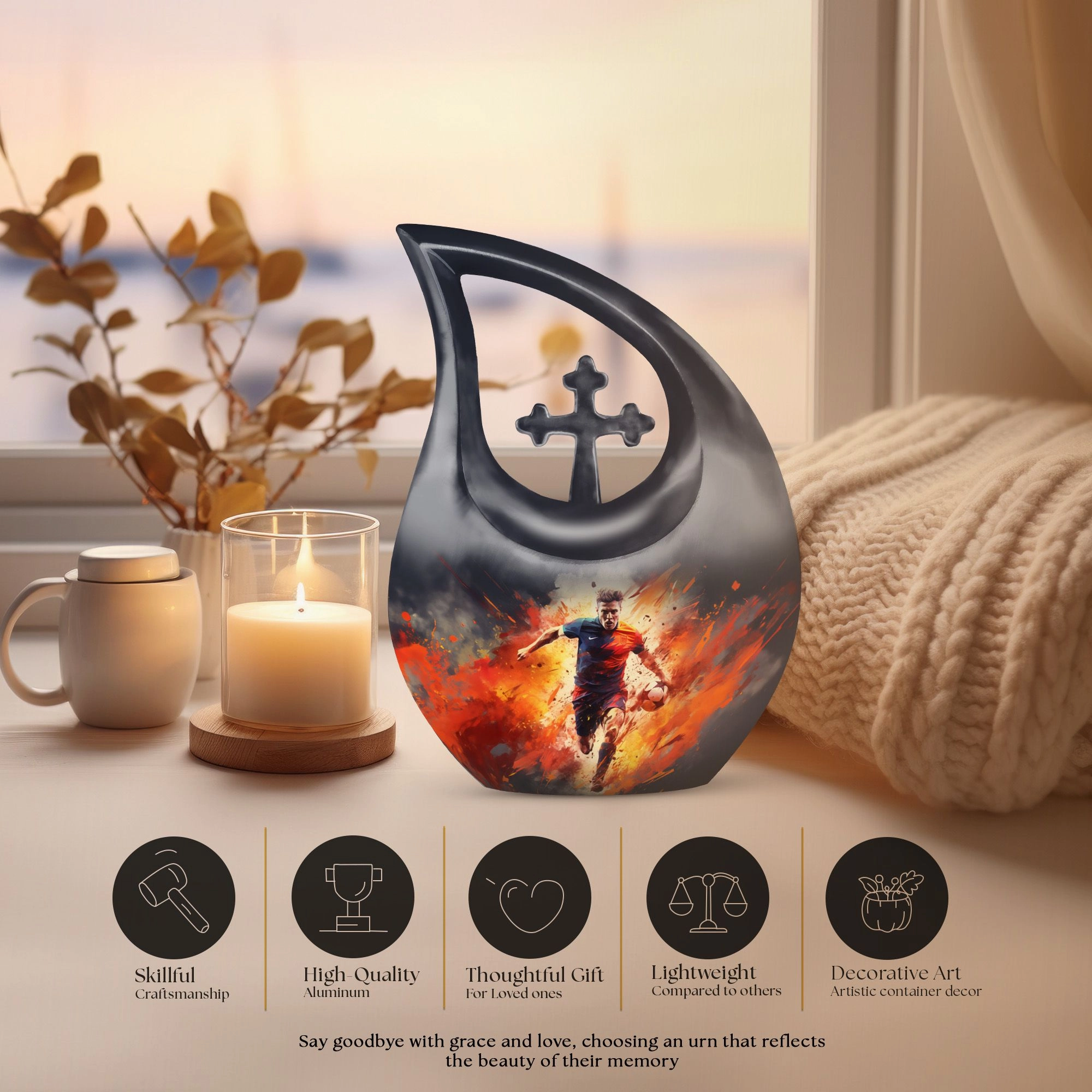 Sports-Theme Memorial Urn, Companion Shared Urn