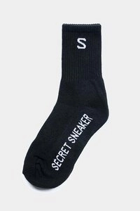 SSS ESSENTIALS LOGO SPORTS SOCK BLACK ONE SIZE