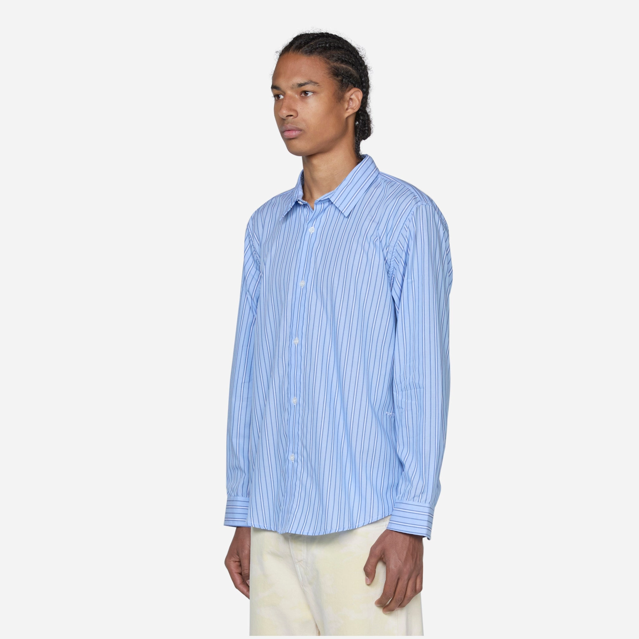 Striped Logo Shirt Blue