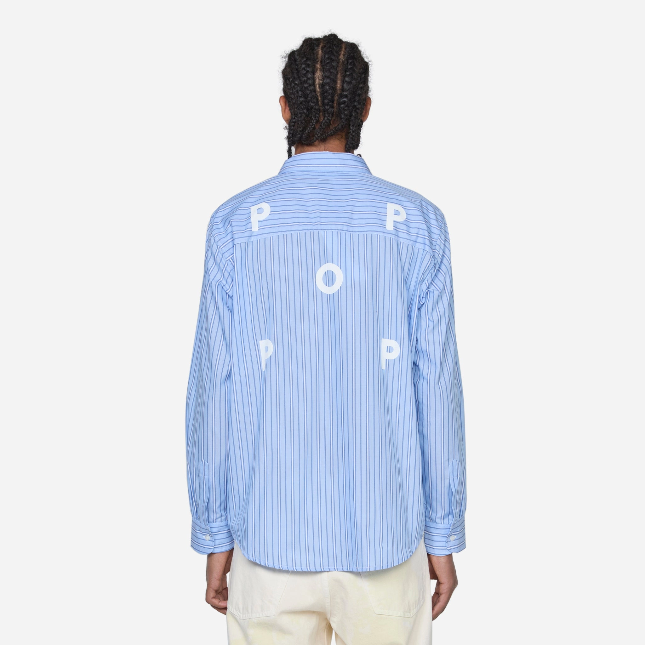 Striped Logo Shirt Blue