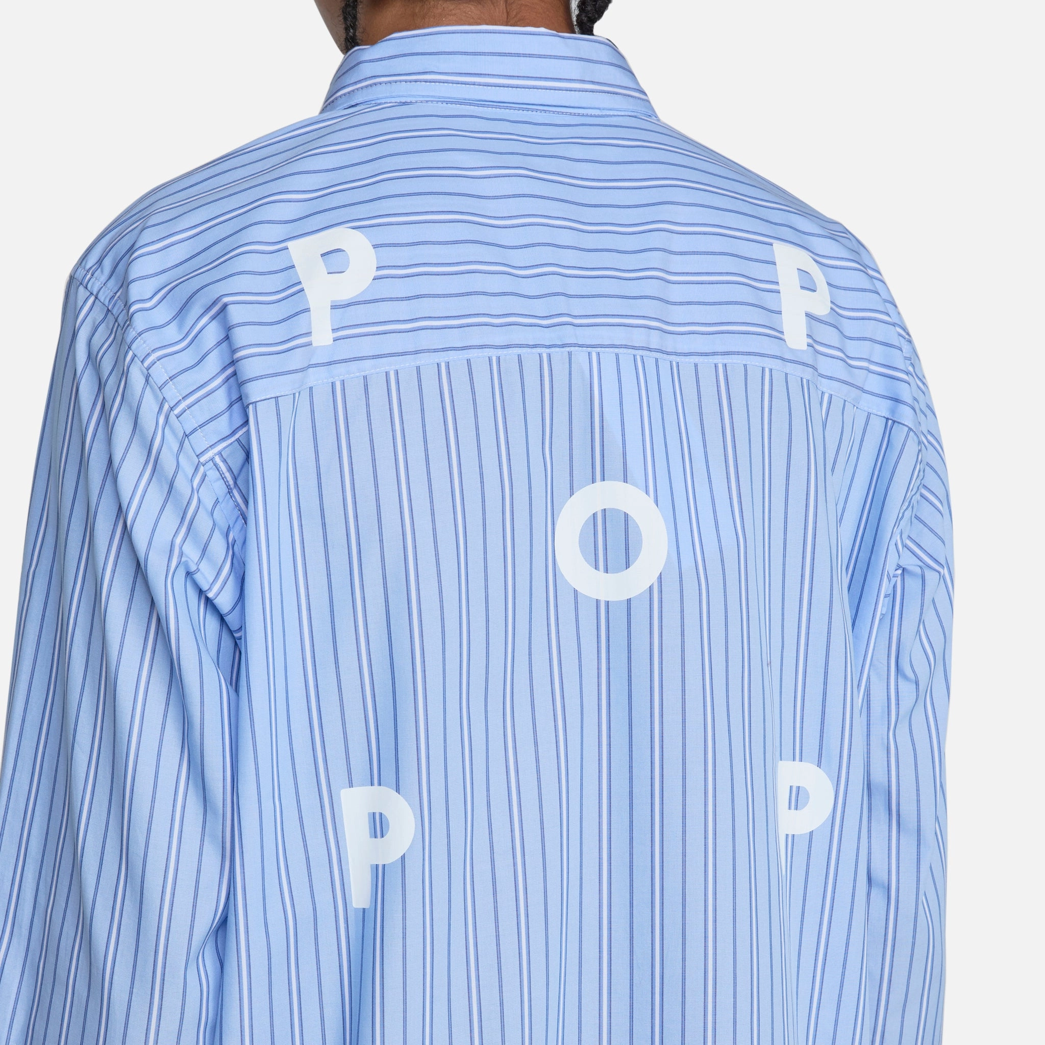 Striped Logo Shirt Blue