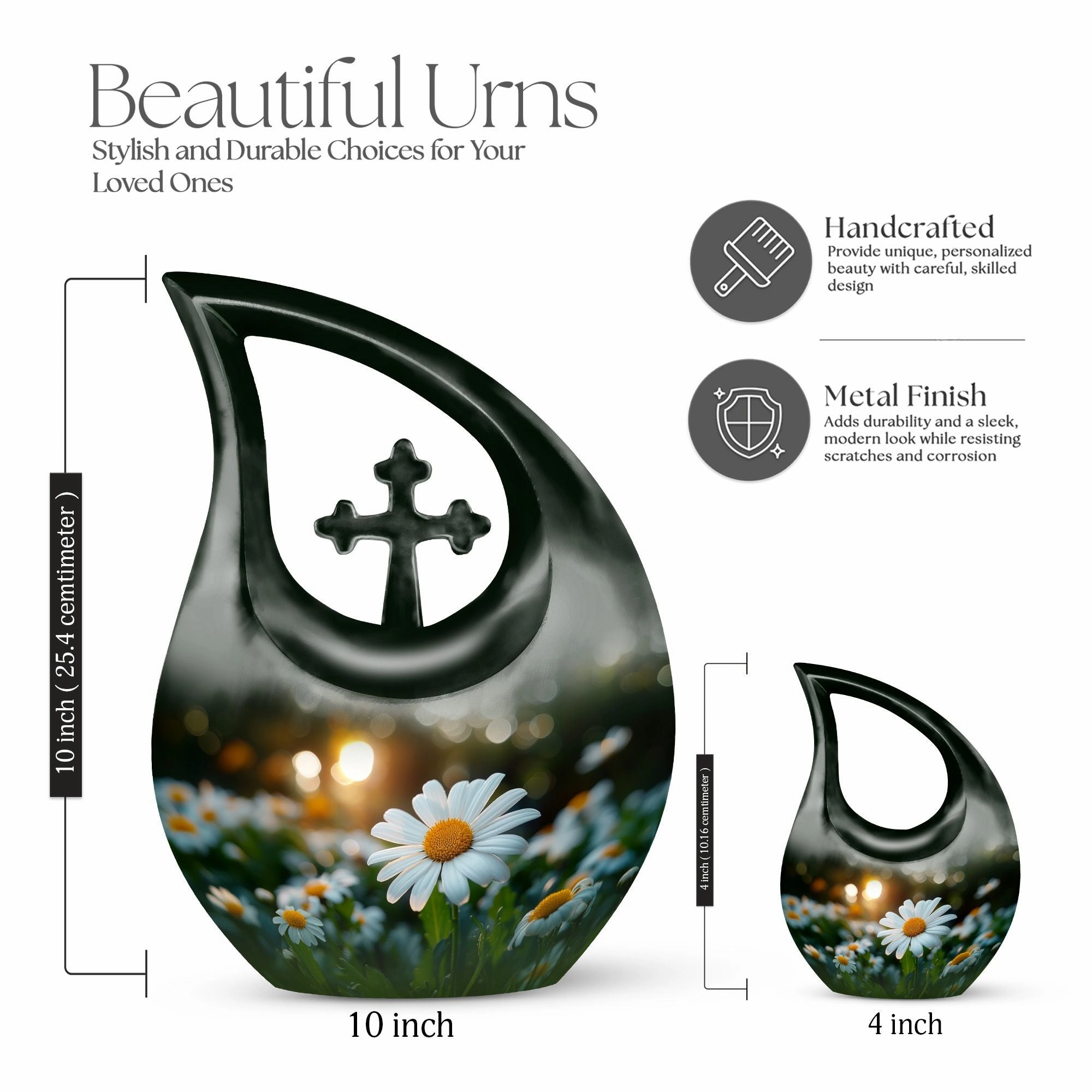 Sunset Glow Cross Drop Urn, A Soothing Memorial For Loved Ones