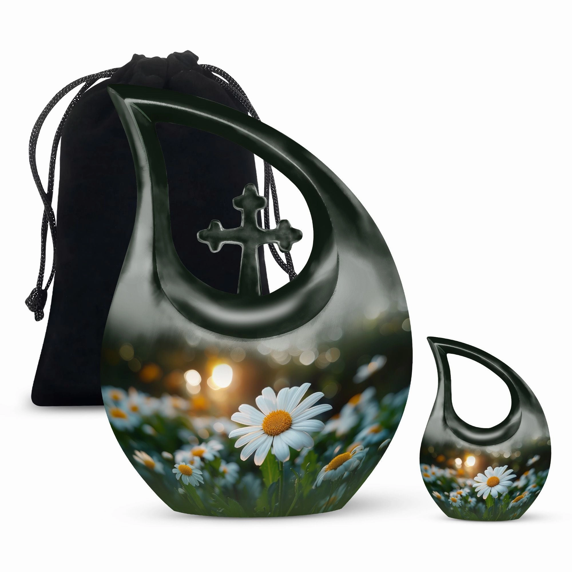 Sunset Glow Cross Drop Urn, A Soothing Memorial For Loved Ones