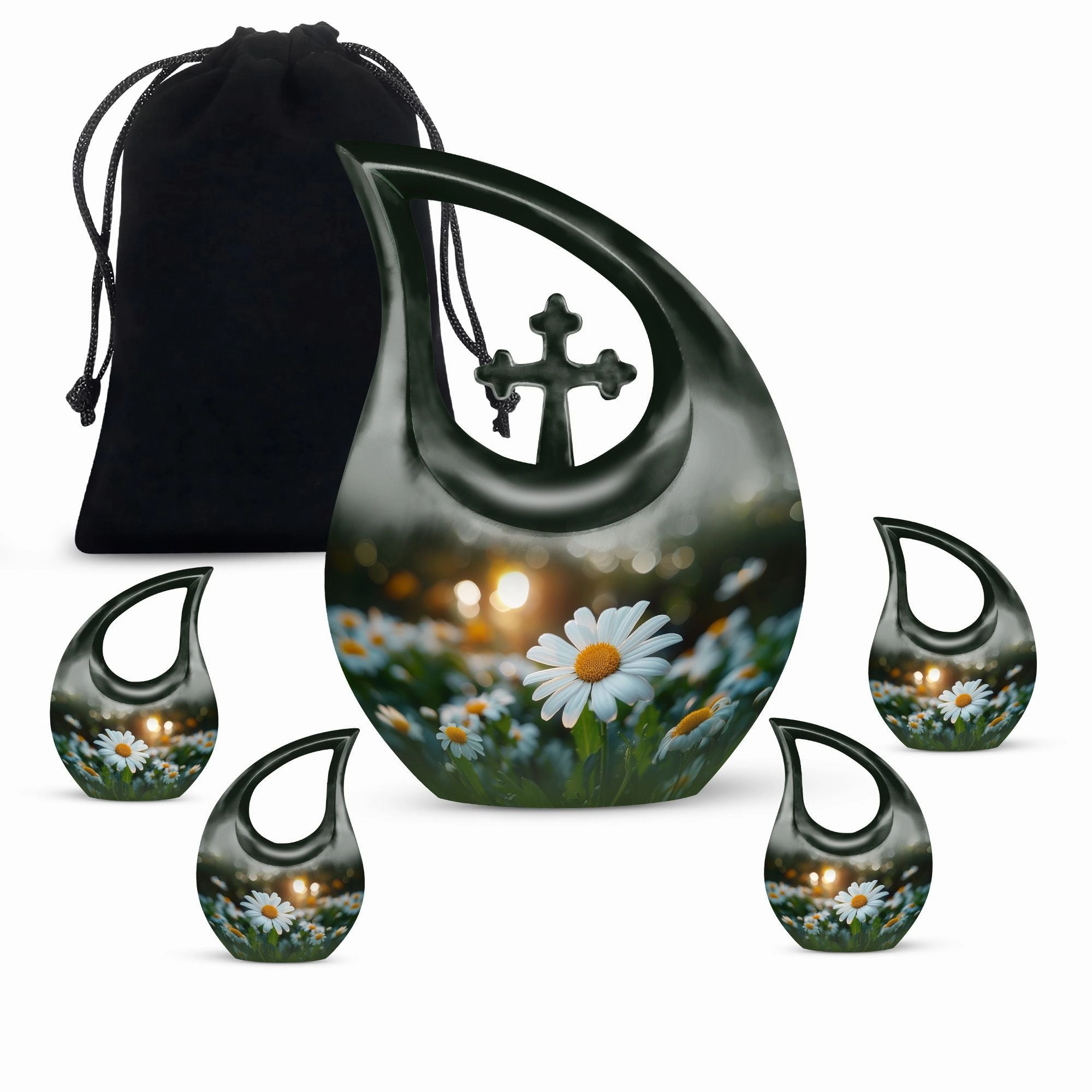 Sunset Glow Cross Drop Urn, A Soothing Memorial For Loved Ones