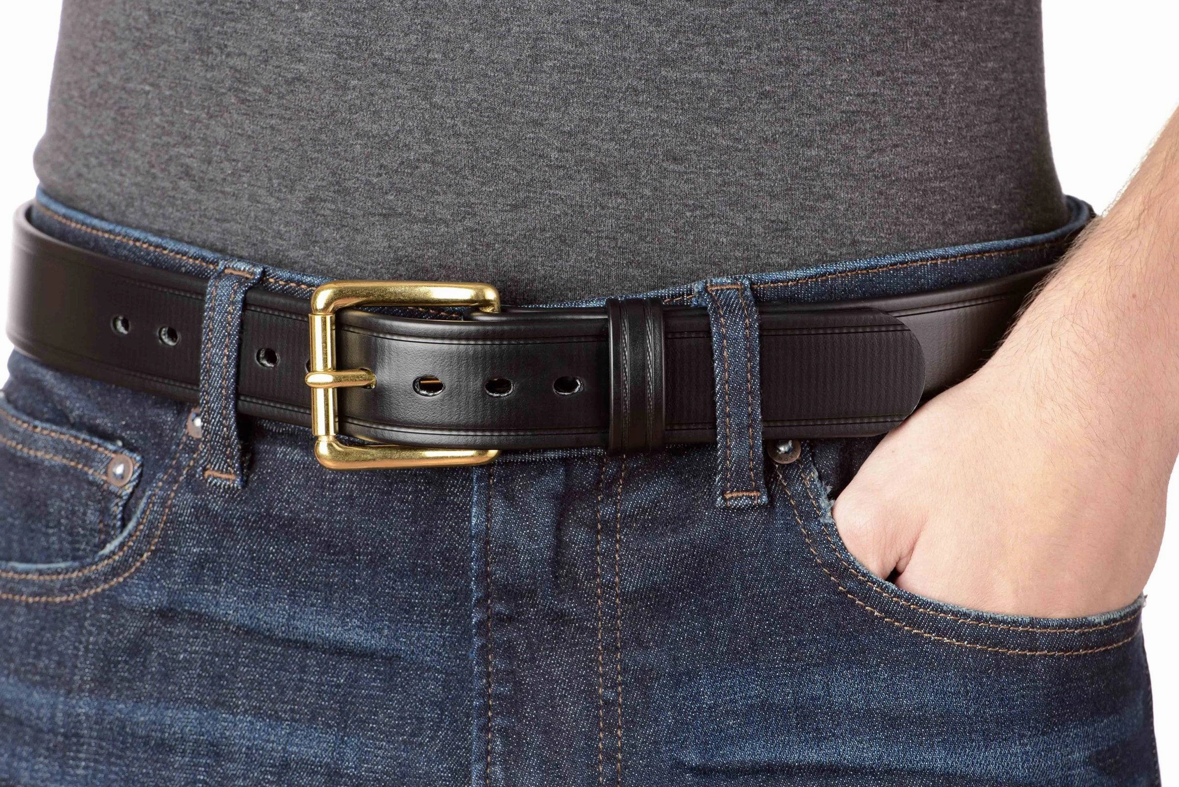 The Hercules Belt™ -  Black Max Thick With Brass Buckle 1.50" (H505BK)