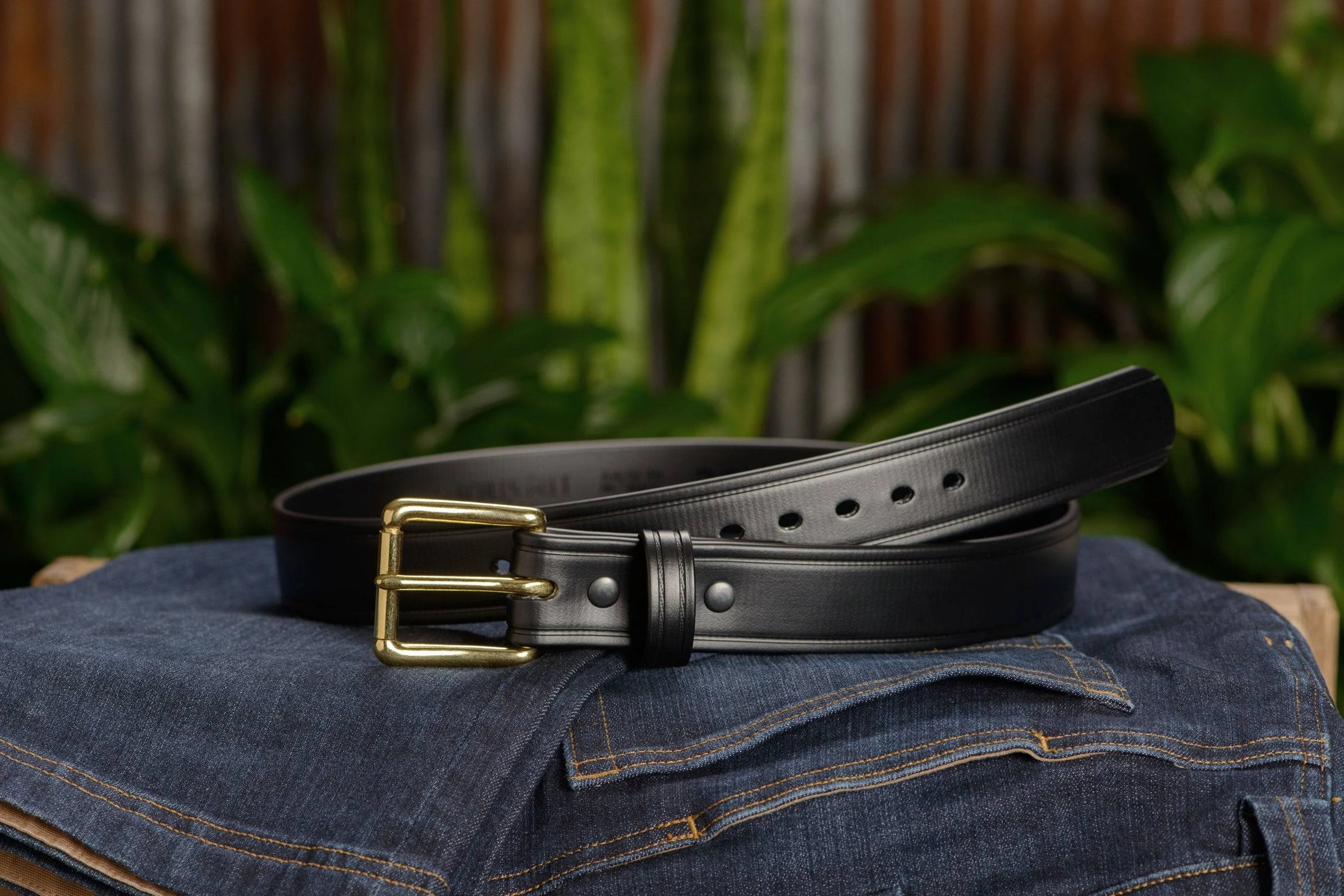The Hercules Belt™ -  Black Max Thick With Brass Buckle 1.50" (H505BK)